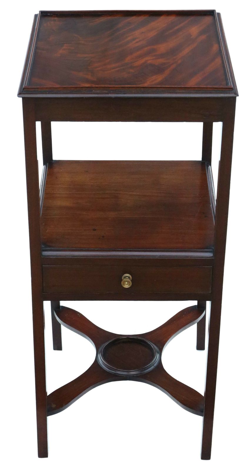 Antique Quality Mahogany Washstand Bedside Table Georgian Nightstand 19th Century