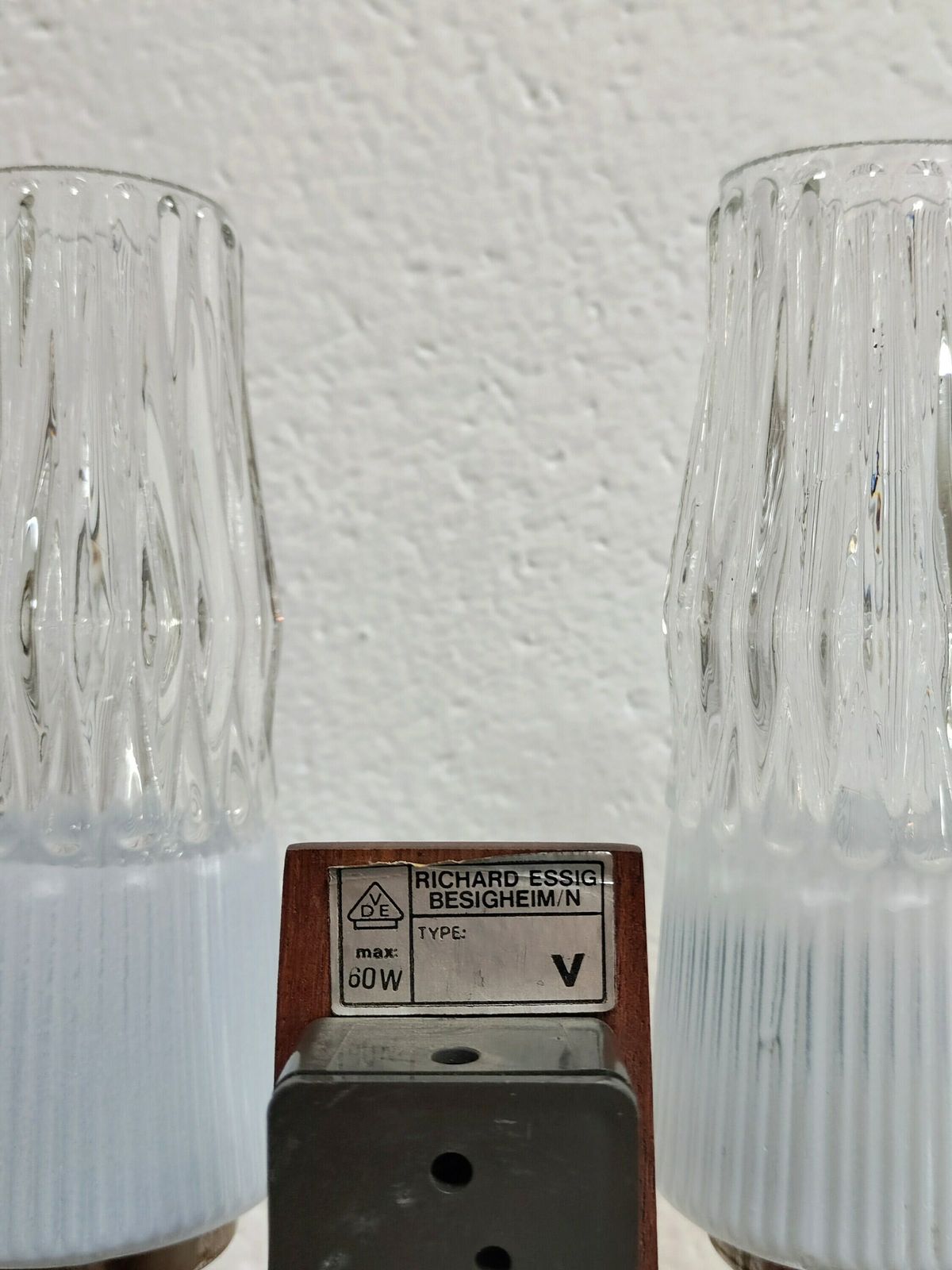 Pair Of Mid Century Sconces By Richard Essig Done In Mahogany, Chrome And Crystal // Made In West Germany In 1960s photo furniture