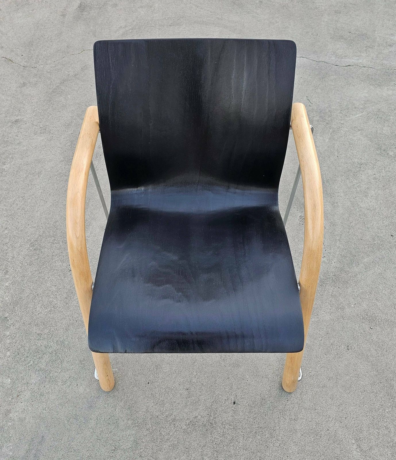 Set Of 4 Thonet Chairs Model S320 By Wulf Schneider And Ulrich Bohme In Black // Memphis Style Thonet Chair // Made In Austria In 1984 photo 1080.0