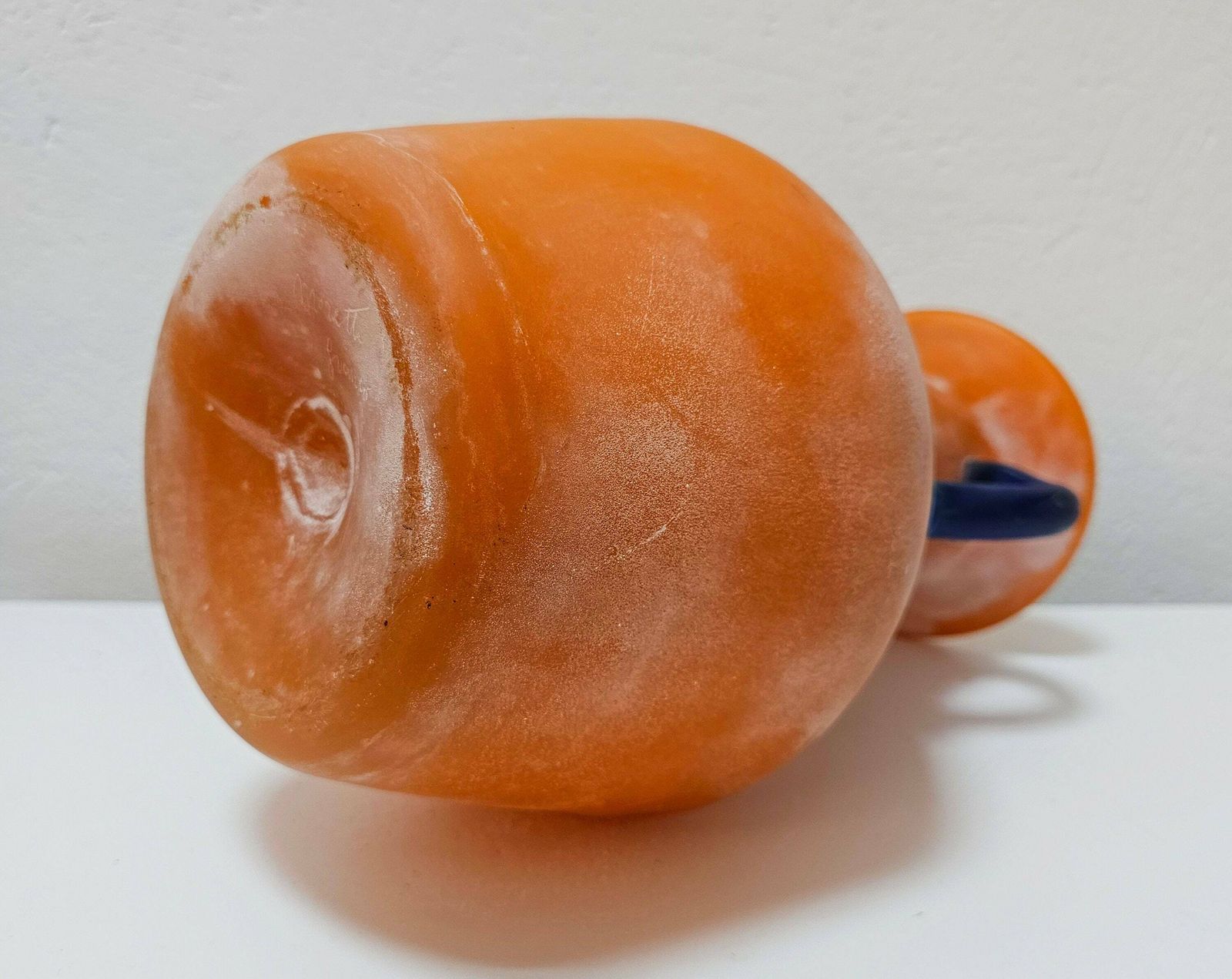 Large Murano Glass Scavo Vase Done In Bright Orange Glass Designed By Carlo Moretti // Stunning Murano Glass Vase // Made In Italy In 1970s photo Home Decor