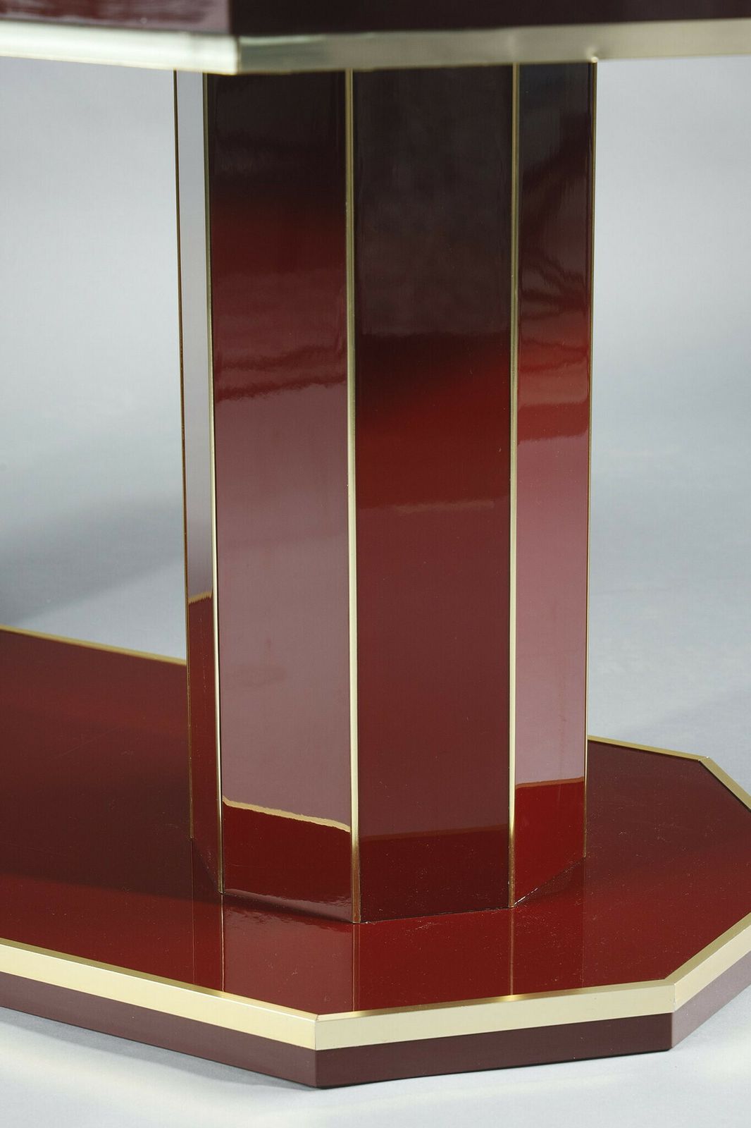 4067.0 Dining Table In Lacquered Wood And Gilded Brass Designed By Paco Rabanne photo