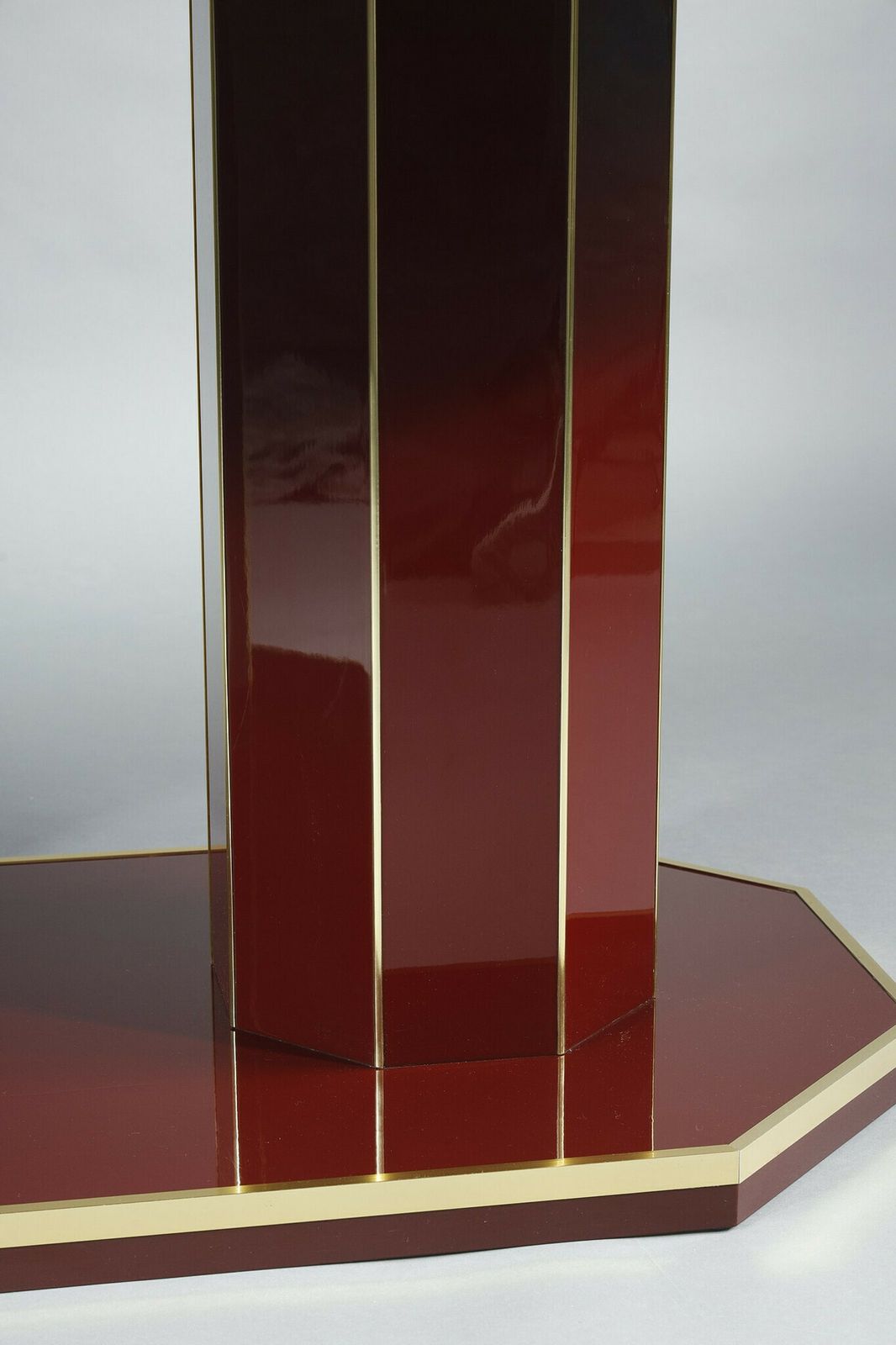 photo buy Dining Table In Lacquered Wood And Gilded Brass Designed By Paco Rabanne