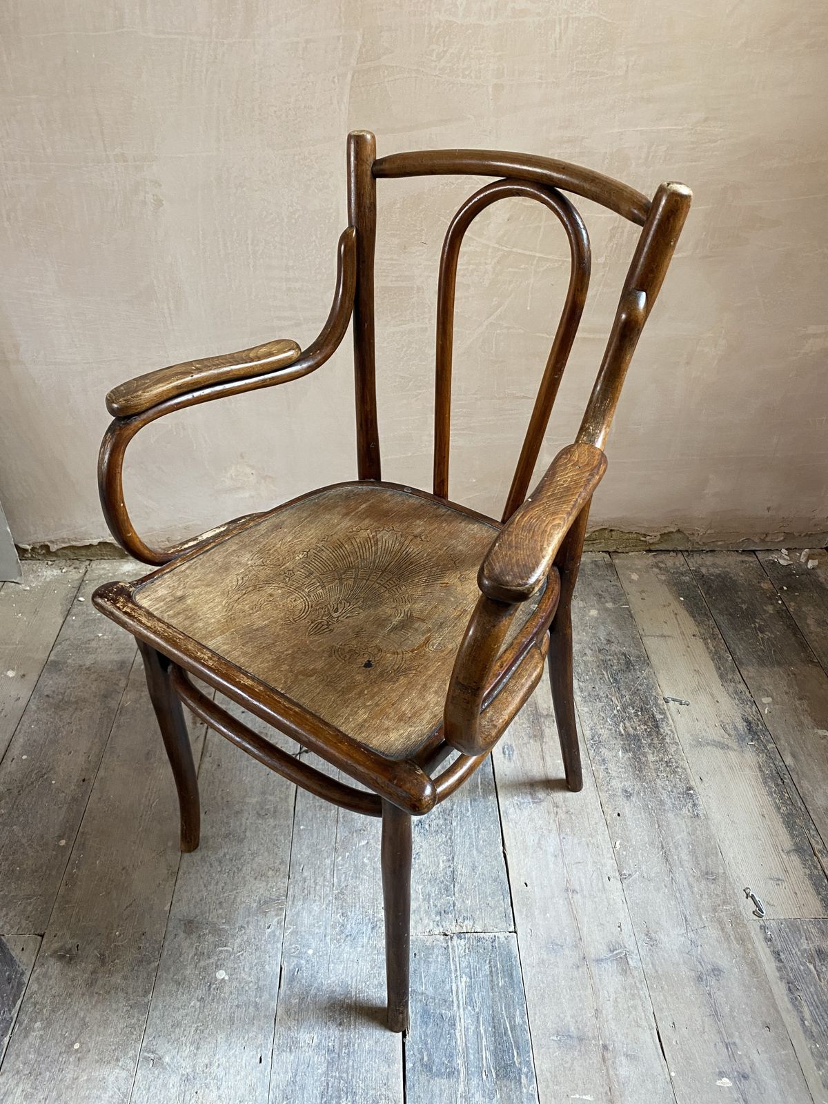 Bentwood Elbow Chair. Classic Design With Stamp On Seat photo furniture