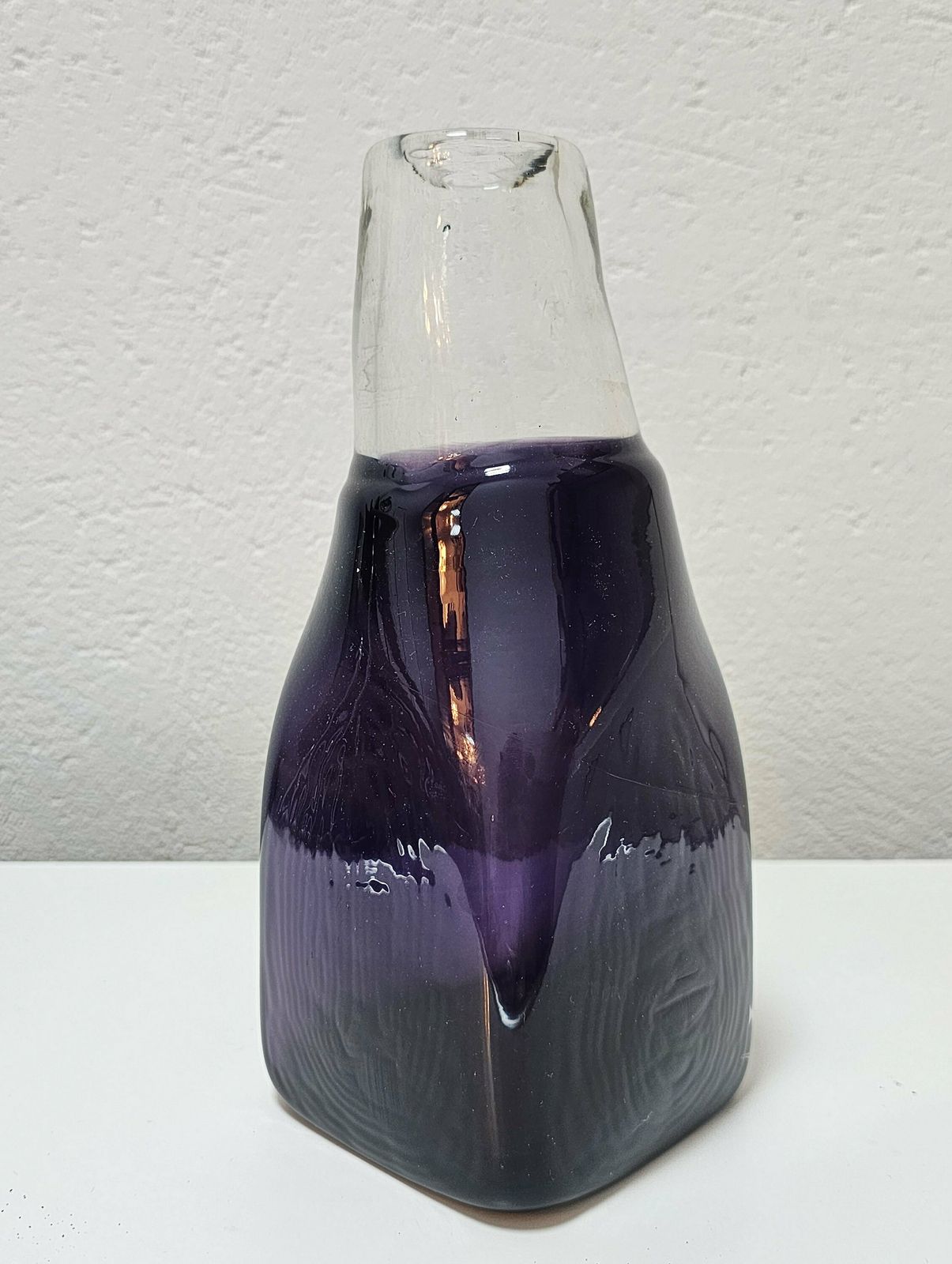 Mid Century Modern Purple Murano Glass  Vase // Made In Italy In 1970s