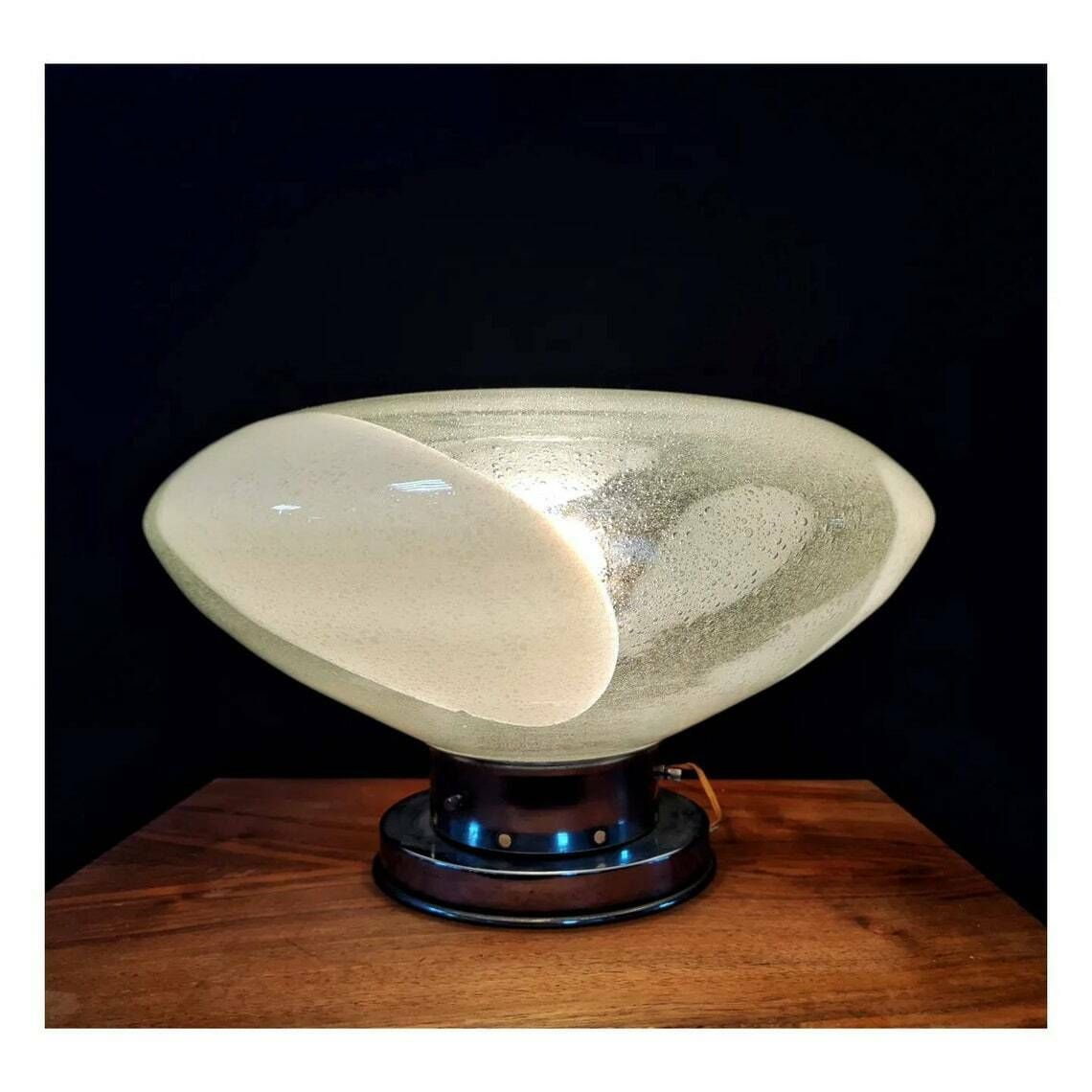 Extremely Rare Murano Glass Table Lamp By Carlo Nason // Bubvle Glass Table Lamp // Made In Italy In 1970s photo buy