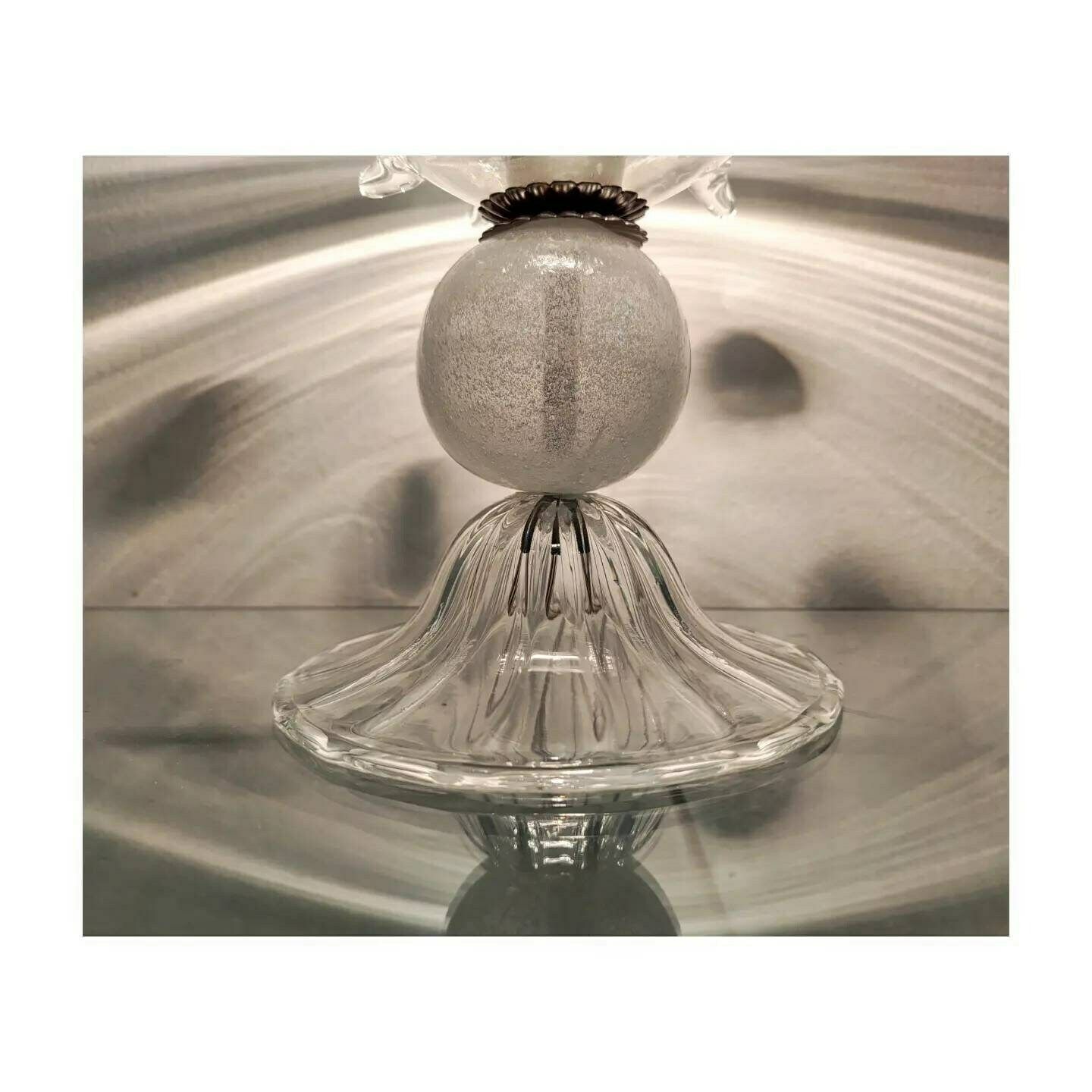 Rare Mid Century Modern Murano Glass Lamp // Handmade Accent Glass Lamp // Spiky Glass Lamp // Made In Italy In 1970s photo for sale