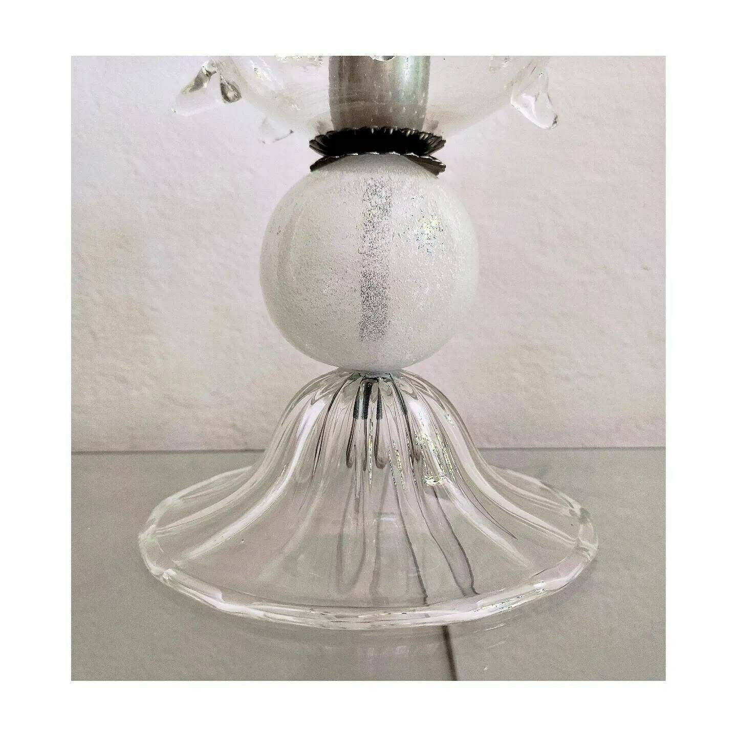 Rare Mid Century Modern Murano Glass Lamp // Handmade Accent Glass Lamp // Spiky Glass Lamp // Made In Italy In 1970s photo Lighting