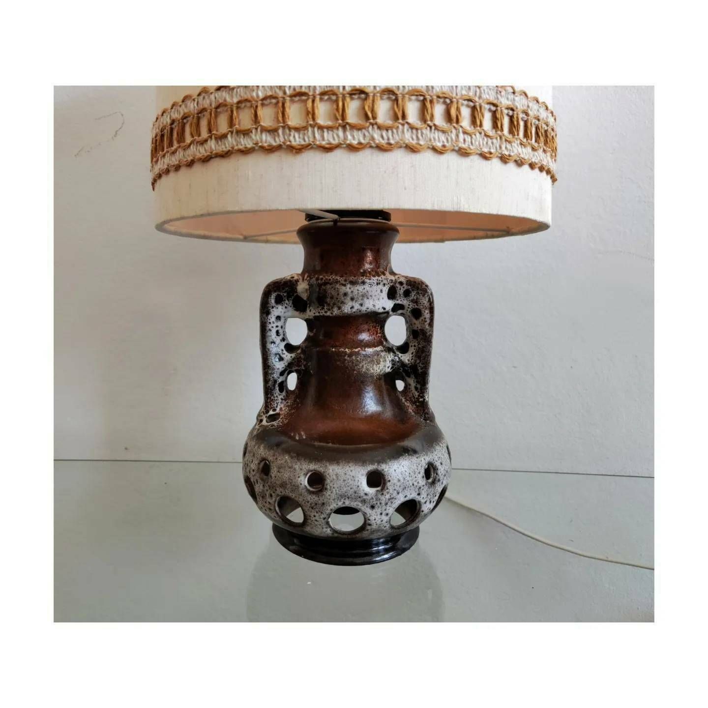 Two Mid Century Modern Fat Lava Table Lamps By Walter Gerhards // 70s Ceramics Table Lamp // Made In West Germany In 1970s photo vintage