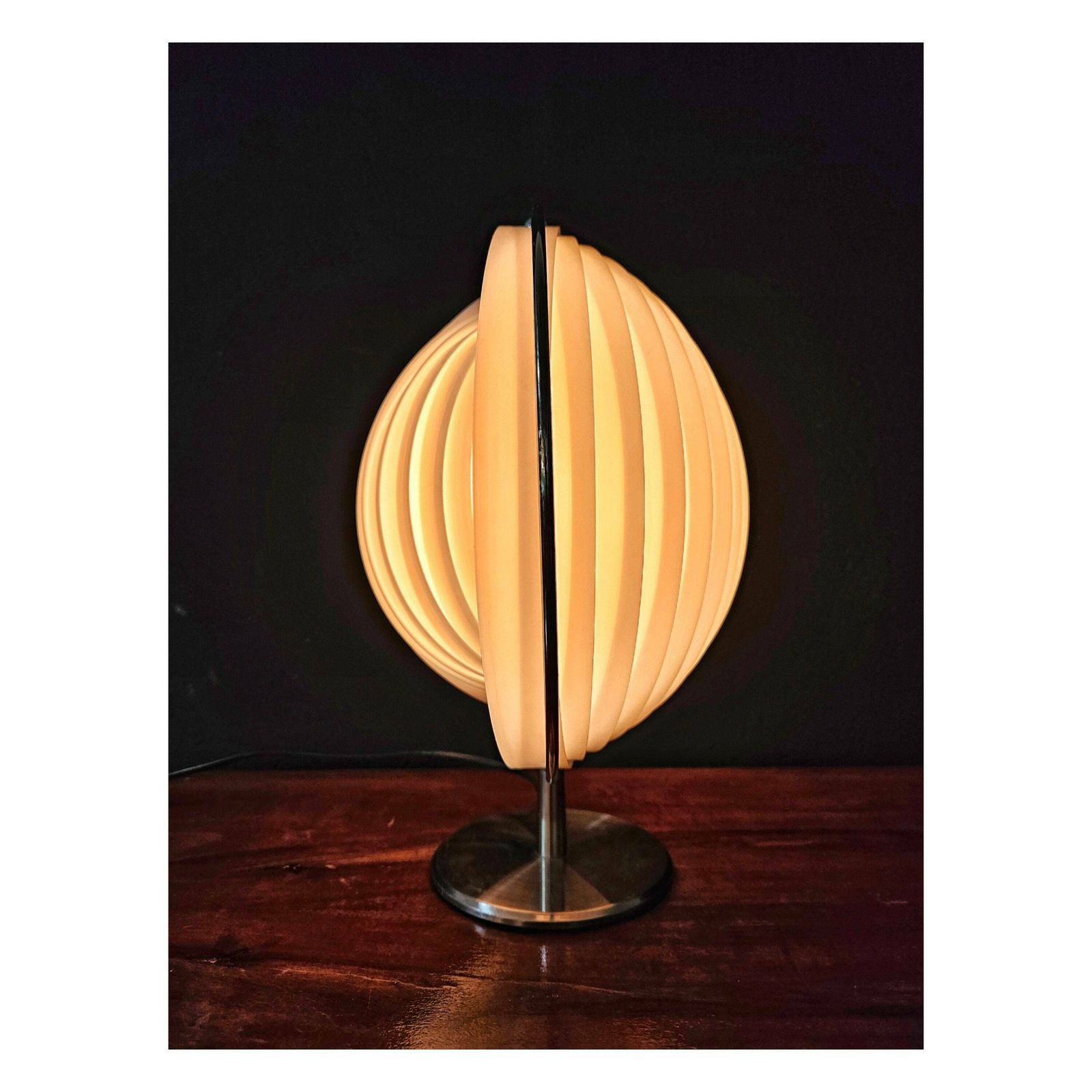 photo for sale Moon Lamp By Kare Design Done In Verner Panton Style // Postmodern Table Lamp By Kare // Made In Spain In 1980s