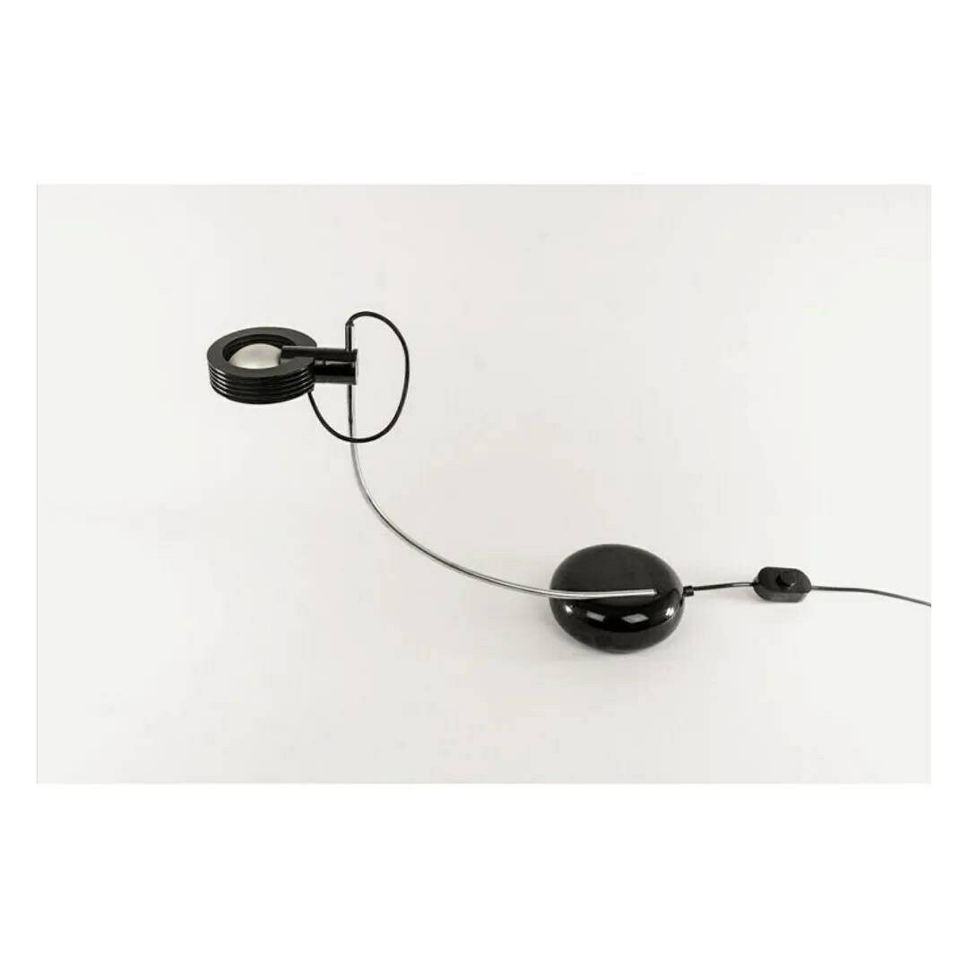 Space Age Halogen Lamp By Harvey Guzzini Model Cigno // Iguzzini Lamp // Black Guzzini Lamp // Made In Italy In 1970s photo Lighting