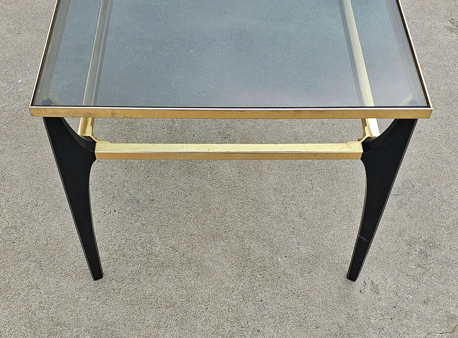 Stilnovo Coffee Table In Gold Plated Steel And Smoked Glass // Made In Italy In 1950s photo Furniture