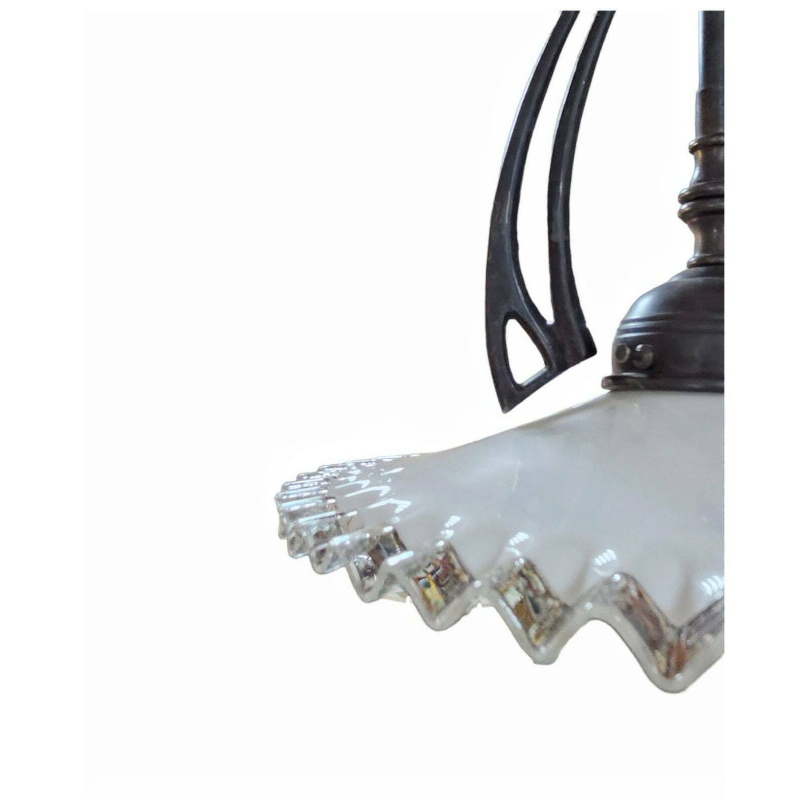 Art Nouveau Pendant Light With Floral Opaline Glass Shade photo furniture