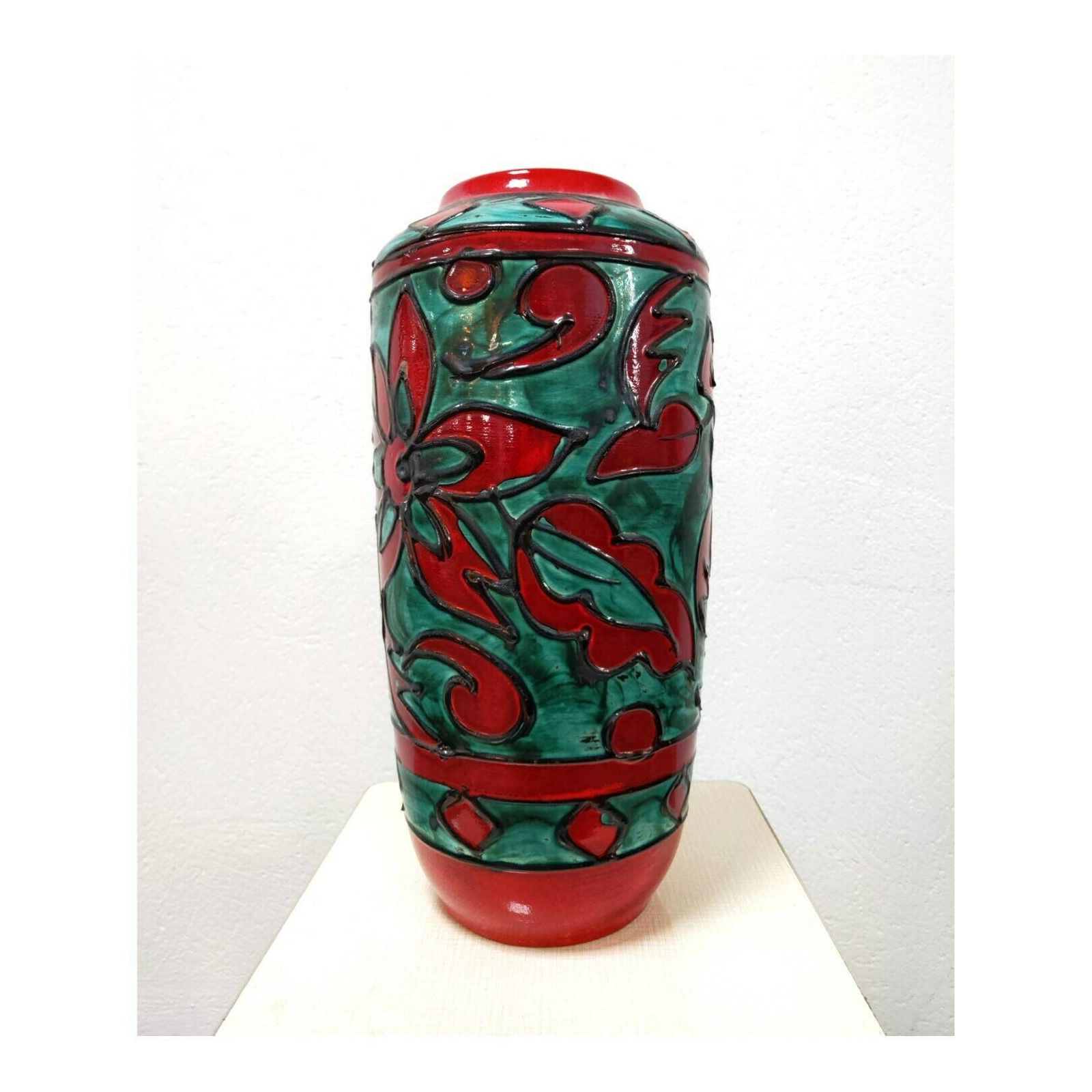 Extra Large And Very Rare Floor Vase By Scheurich // Mid Century Modern German Pottery Vase // Made In West Germany In 1960s photo Home Decor