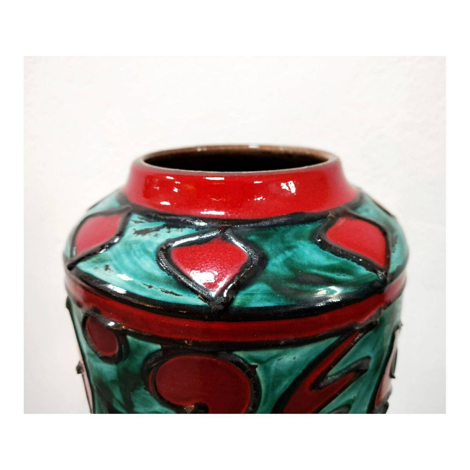Extra Large And Very Rare Floor Vase By Scheurich // Mid Century Modern German Pottery Vase // Made In West Germany In 1960s photo 774.0