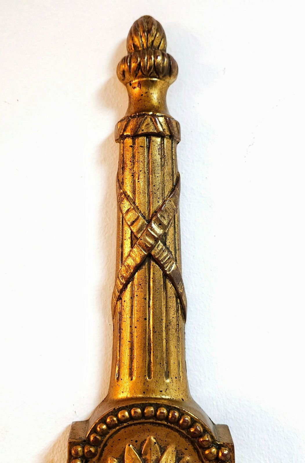 1 Of 5 Extra Large Sconces Done In Neoclassical Style // Gilt Resin Wall Sconces // Made In Belgium In 1970 photo for sale