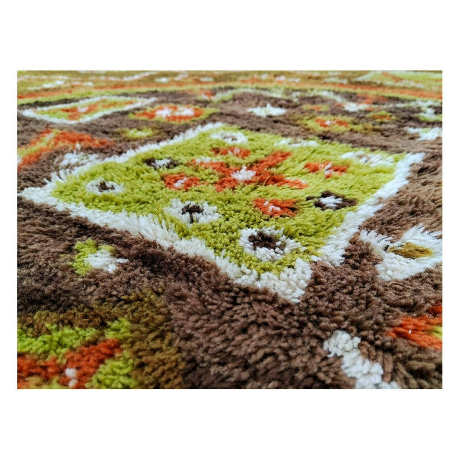 Rare Vintage Area Rug Finlandia // Large Round Vintage Rug // Made In West Germany In 1970s photo vintage