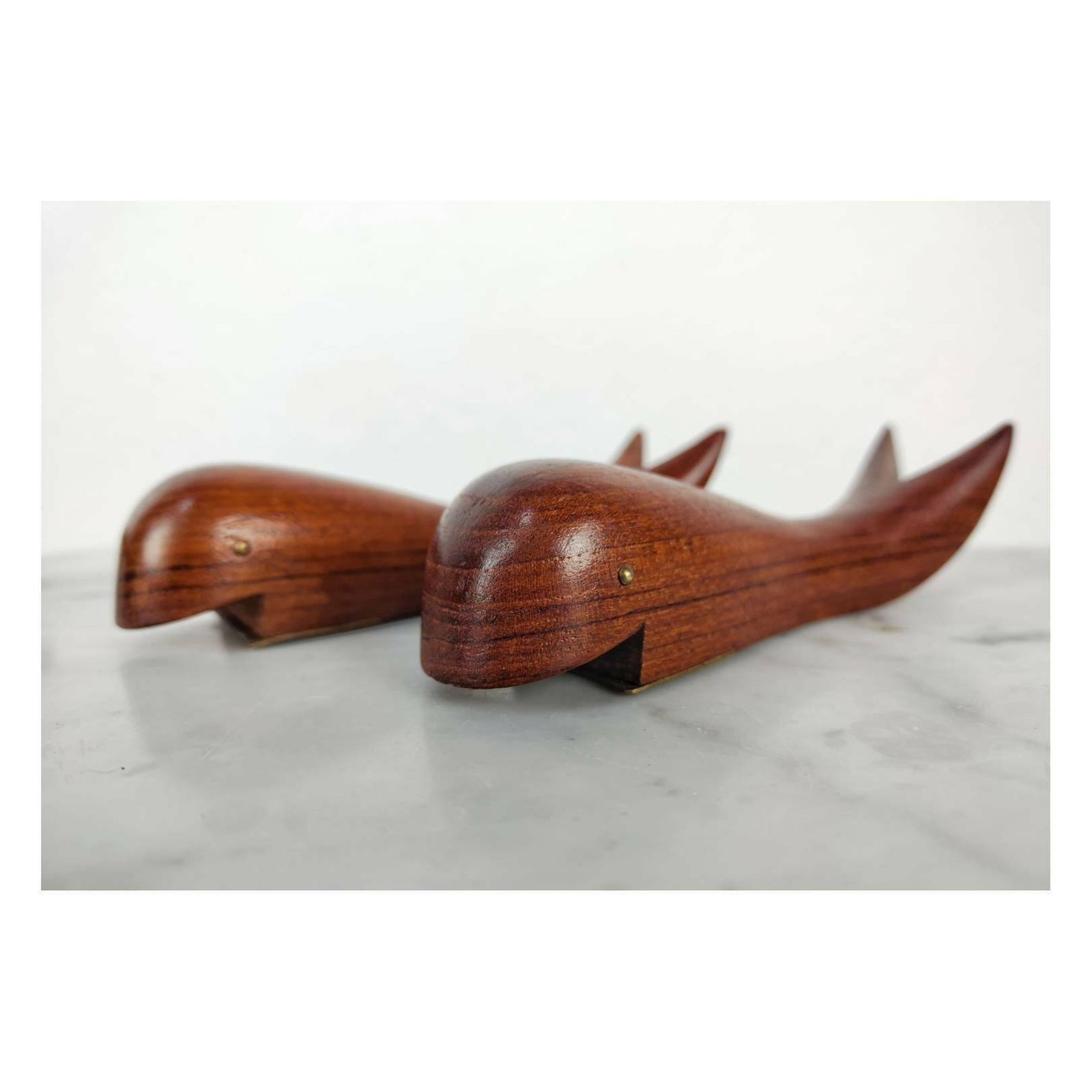 Mid Century Modern Teak Wood Bottle Openers // Danish Teak Bottle Openers// Whale Shaped Bottle Opener // Made In Denmark In 1960s photo for sale