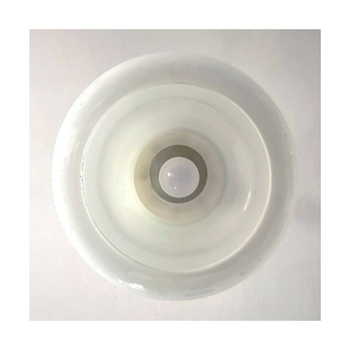 1970s Space Age White Opaline Glass Hanging Lamp // Mid Century Modern Glass Pendant Light // Made In Yugoslavia photo vintage