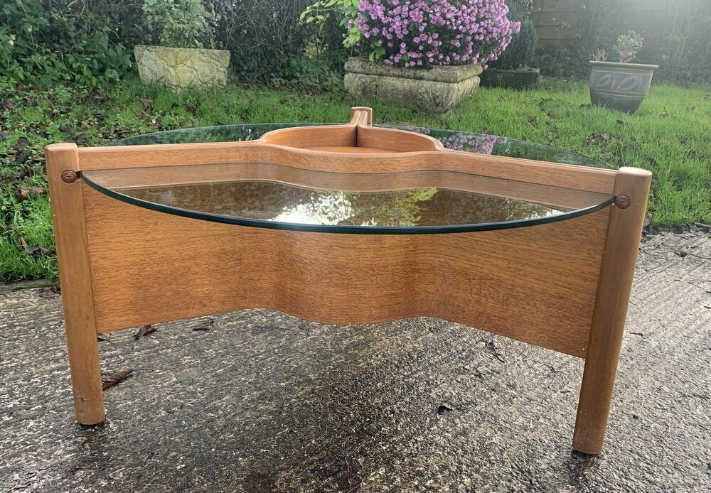 Modular Coffee Table In Thermoformed Wood And Glass From Nathan 1960s Set Of 4 photo 1134.0