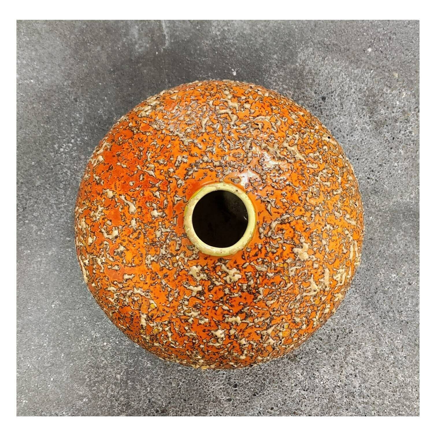 Pair Of Mid Century Modern Fat Lava Glazed Vases // Tofej Pottery  Orange Tofej Ceramics // Made In Hungary In 1970s photo Home Decor
