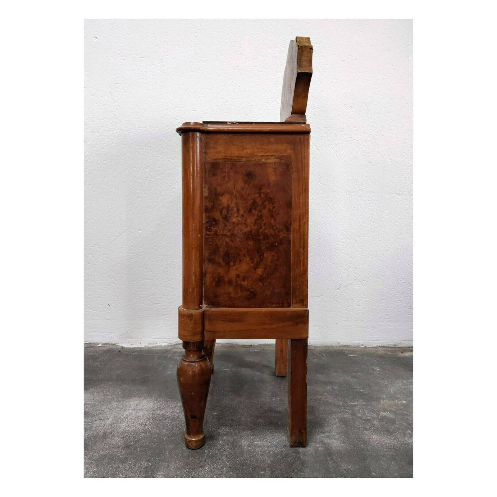 Pair Of Antique Nightstands In Walnut Burl And Marble // Art Deco Nightstands // Art Deco Bedside Cabinets // Made In Italy In 1920s photo buy