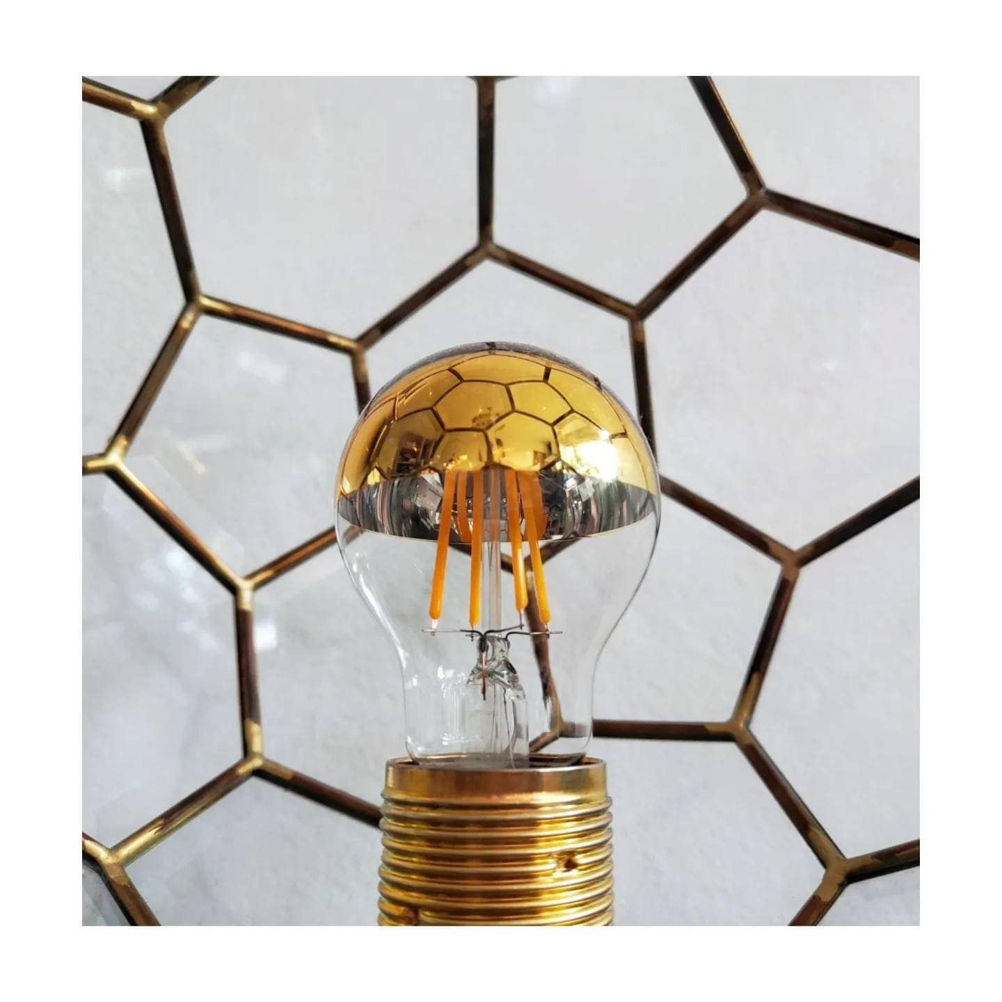 Adolf Loos Style Lamp // Brass And Faceted Glass Table Lamp // Art Deco Lamp // Geometrical Lamp // Made In Austria In 1960s photo for sale