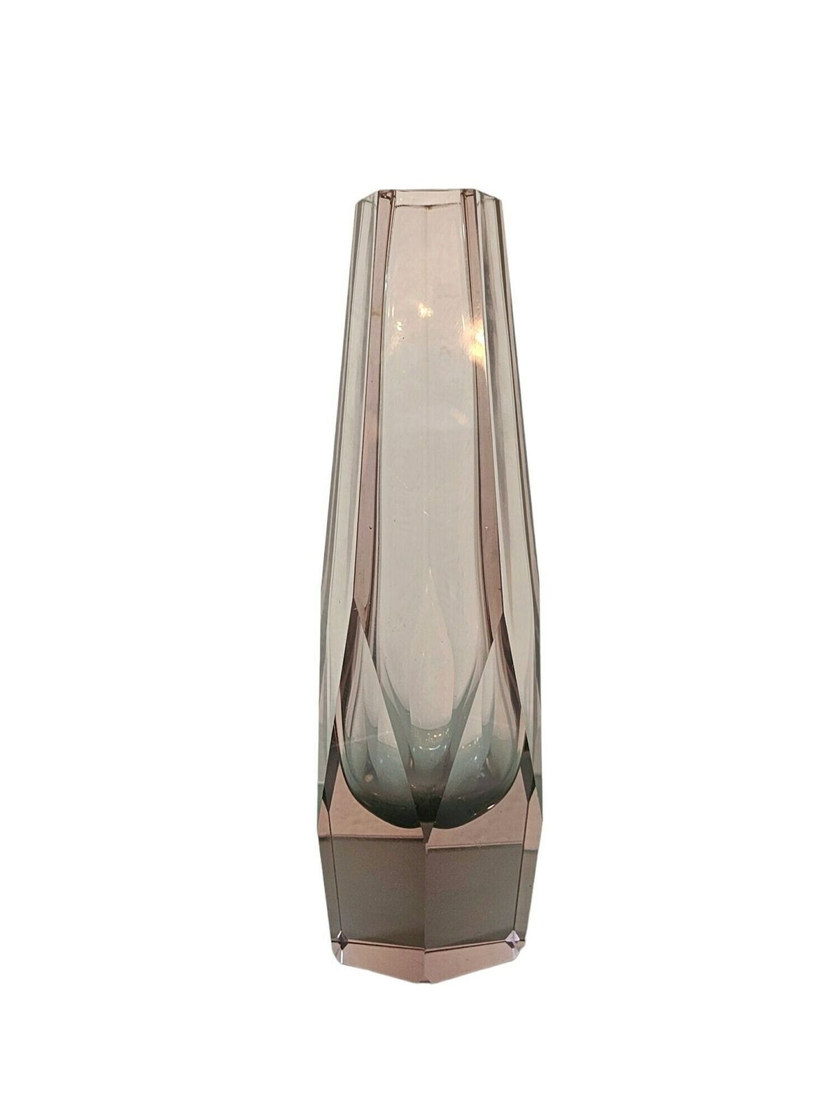 Mid Century Modern Sommerso Vase By Alessandro Madruzzato // Pale Pink Murano Glass Vase // Made In Italy In 1960s
