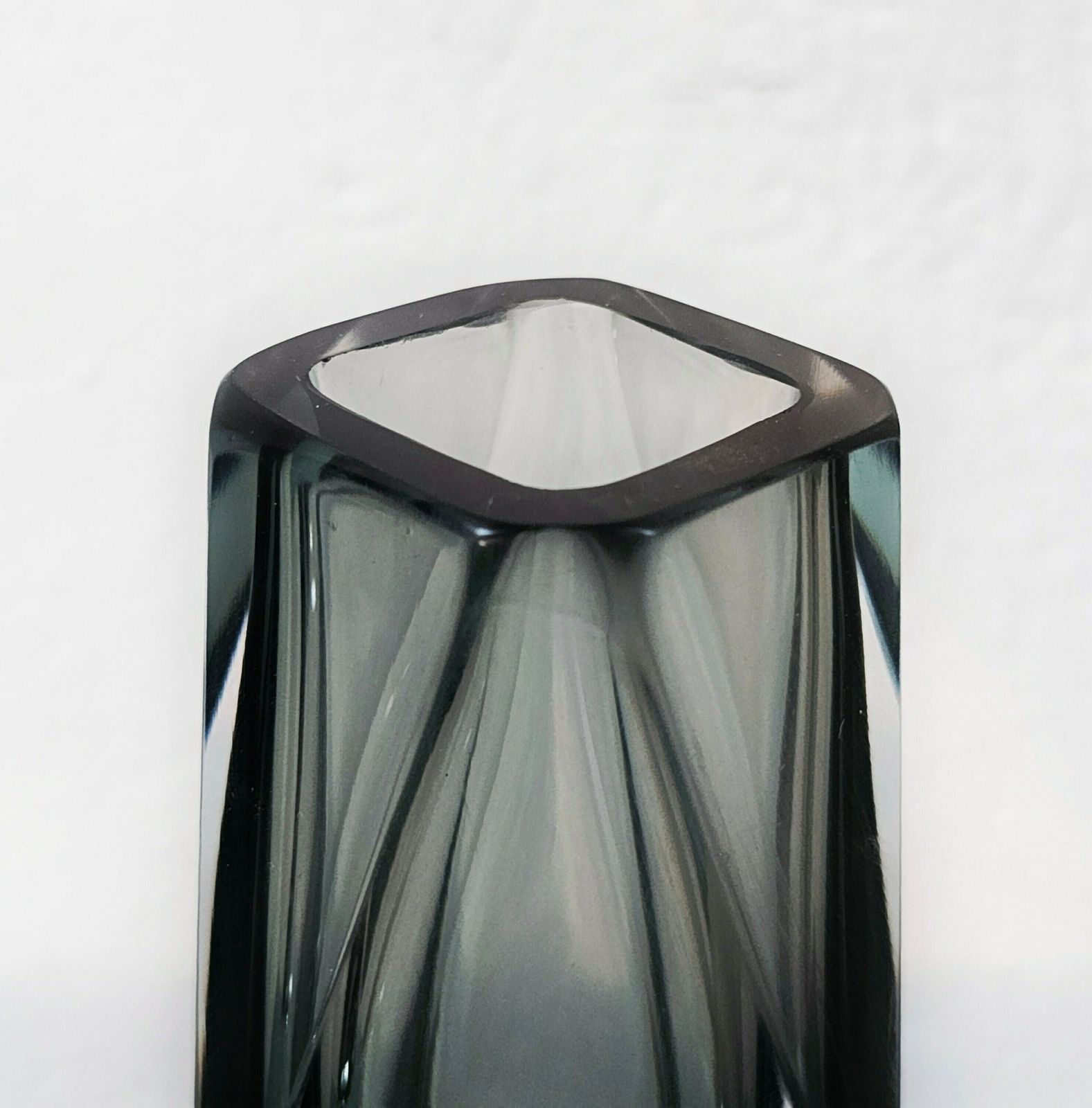 Mid Century Modern Sommerso Vase By Flavio Poli // Gray Murano Glass Vase // Made In Italy In 1960s photo Home Decor