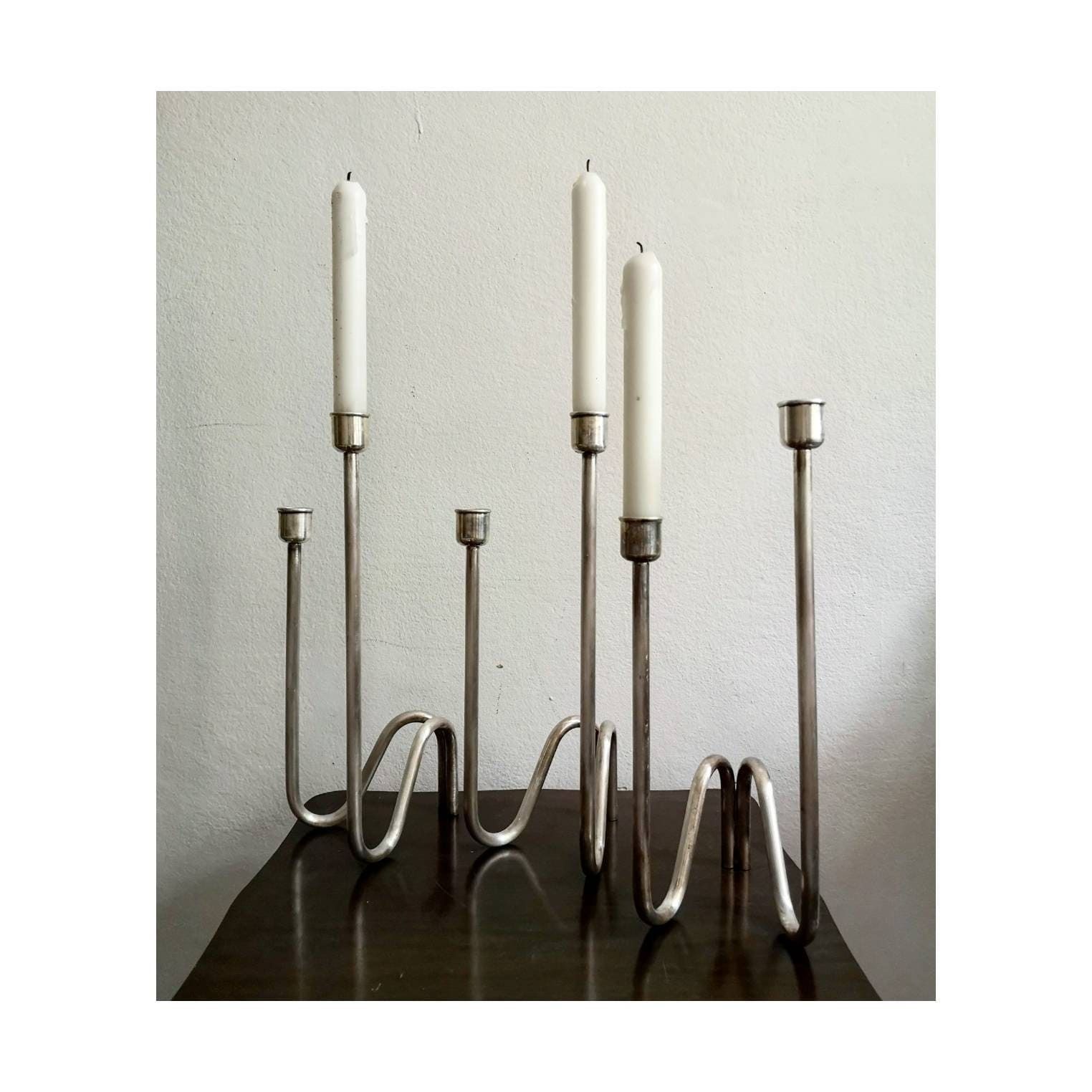 Set Of 3 Candlestick Holders By Lino Sabattini / Mid Century Modern Candle Holders / Silver Plated Candle Holders / Made In Italy In 1960s photo 2699.0