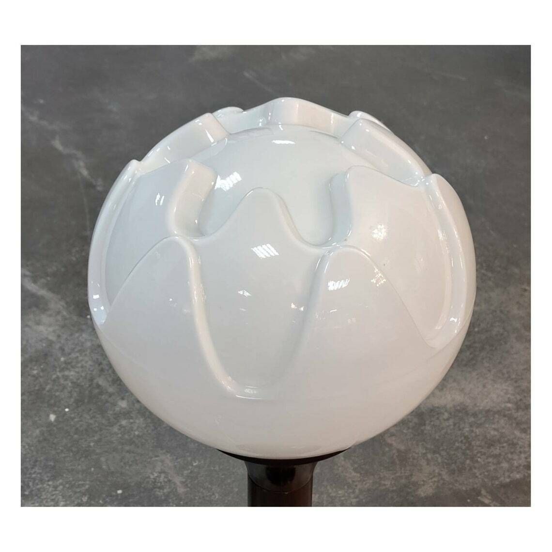 Vintage Artichoke Shaped Floor Lamp // Metal And Opaline Glass Floor Lamp // Artichoke Lamp // Made In Germany In 1970s photo for sale