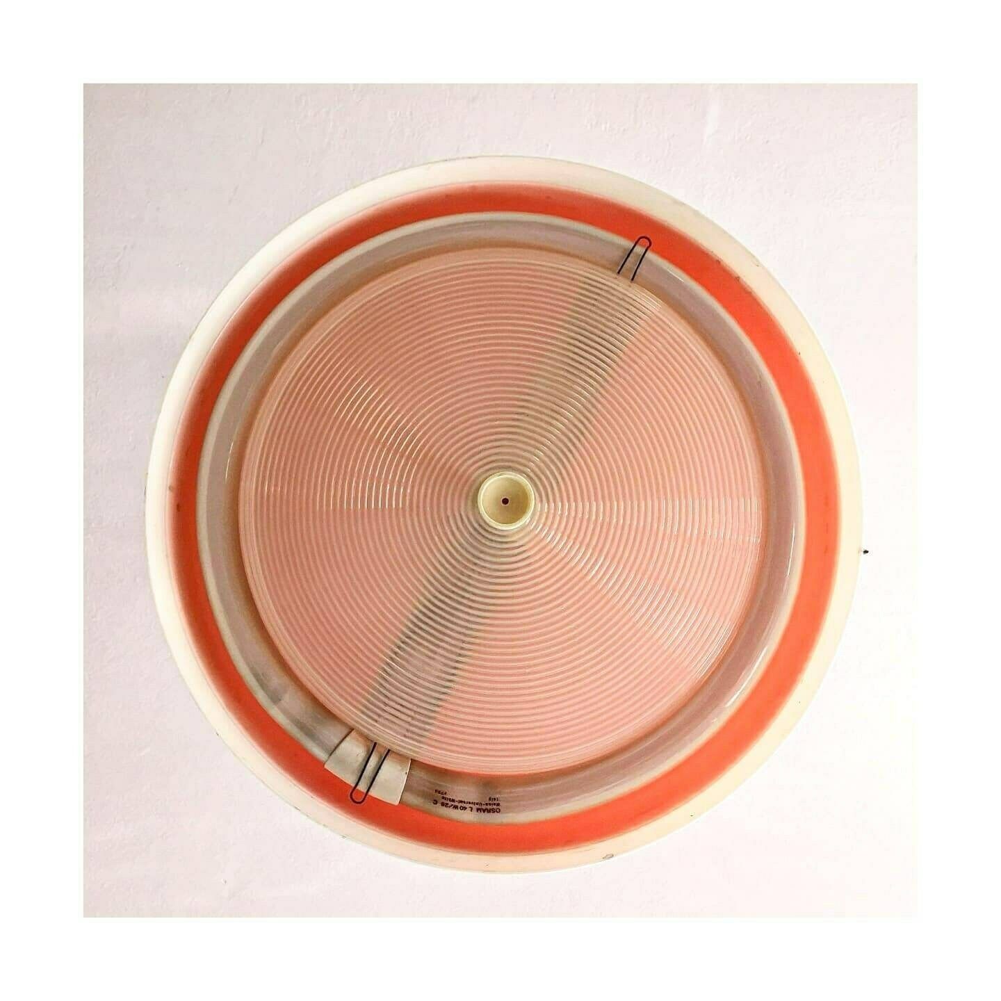 Rare Orange Space Age Pendant // Adjustable Atomic Age Pendant Light // Made In East Germany In 1970s // Acrylic Pull Up Hanging Lamp photo buy