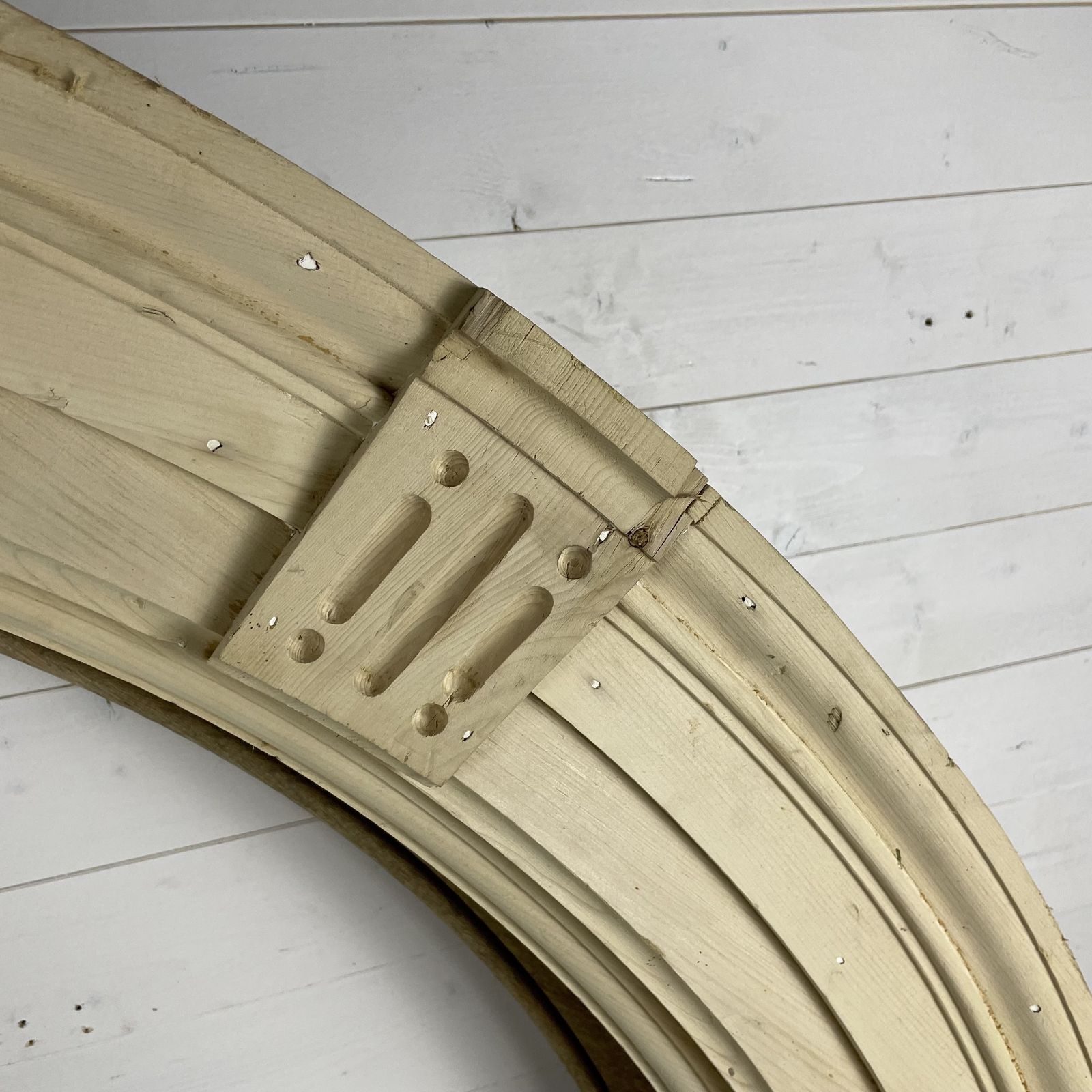 Reclaimed Antique Pine Arch With Carved Lion Head photo vinterior