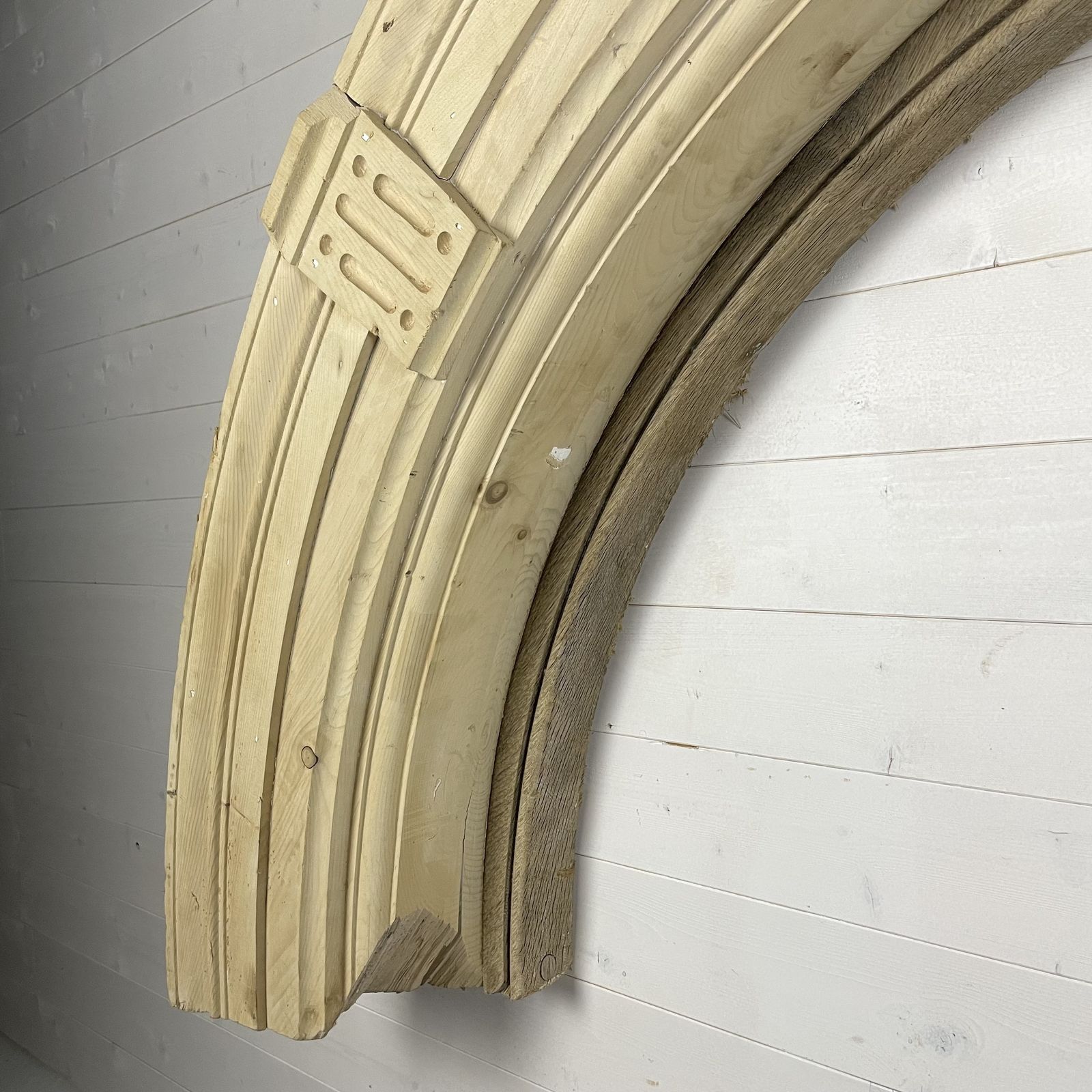 Reclaimed Antique Pine Arch With Carved Lion Head photo buy
