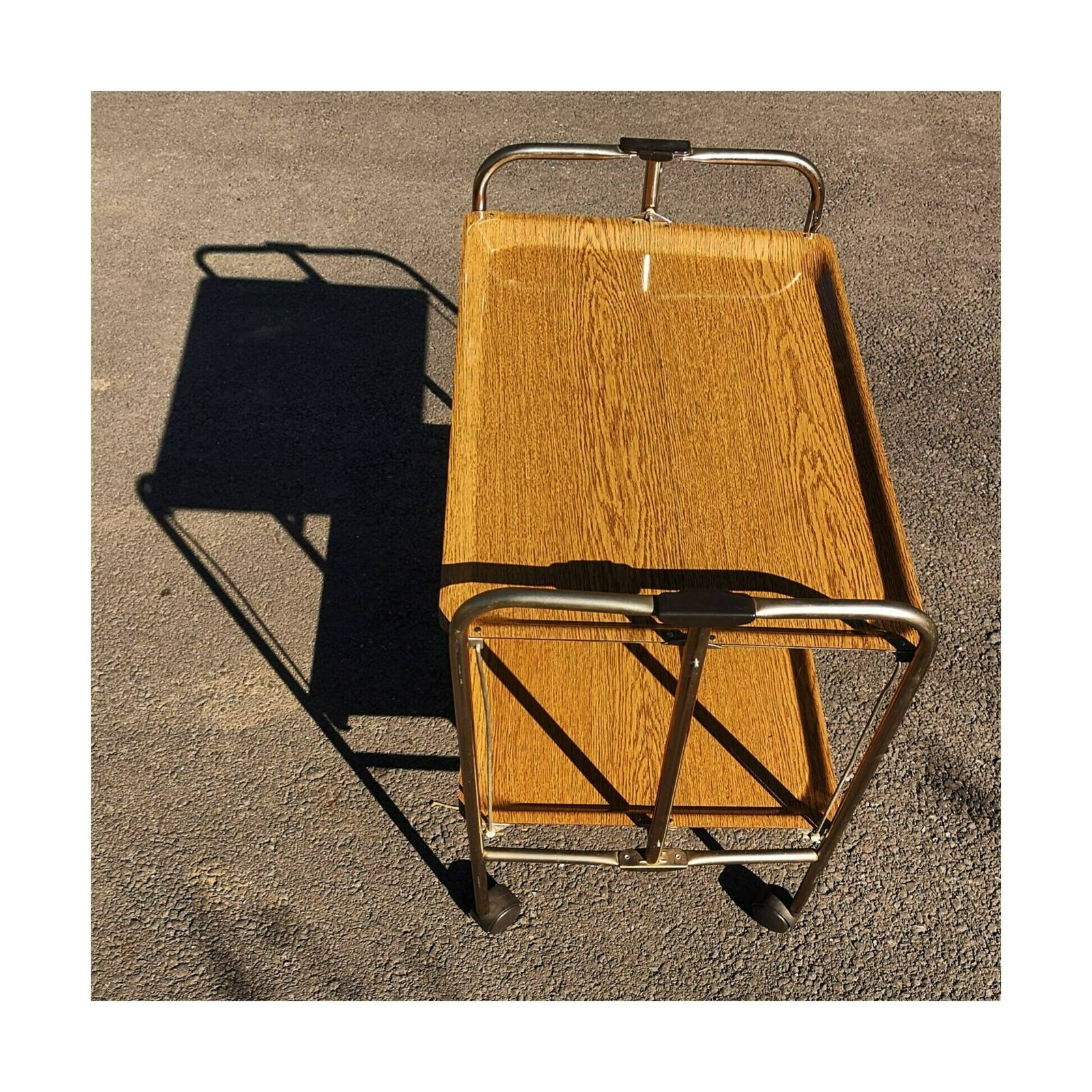 Mid Century Modern Collapsible Serving Trolley // Vintage Bar On Wheel // Rolling Mini Bar // Made In West Germany In 1970s photo for sale