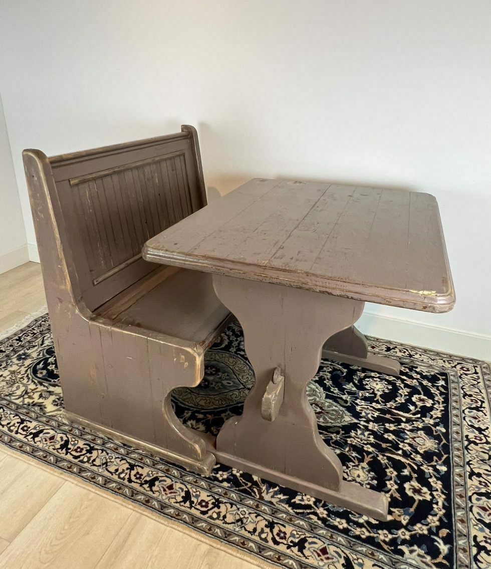 photo furniture Brocante Set Of Table And Bench, 1960's
