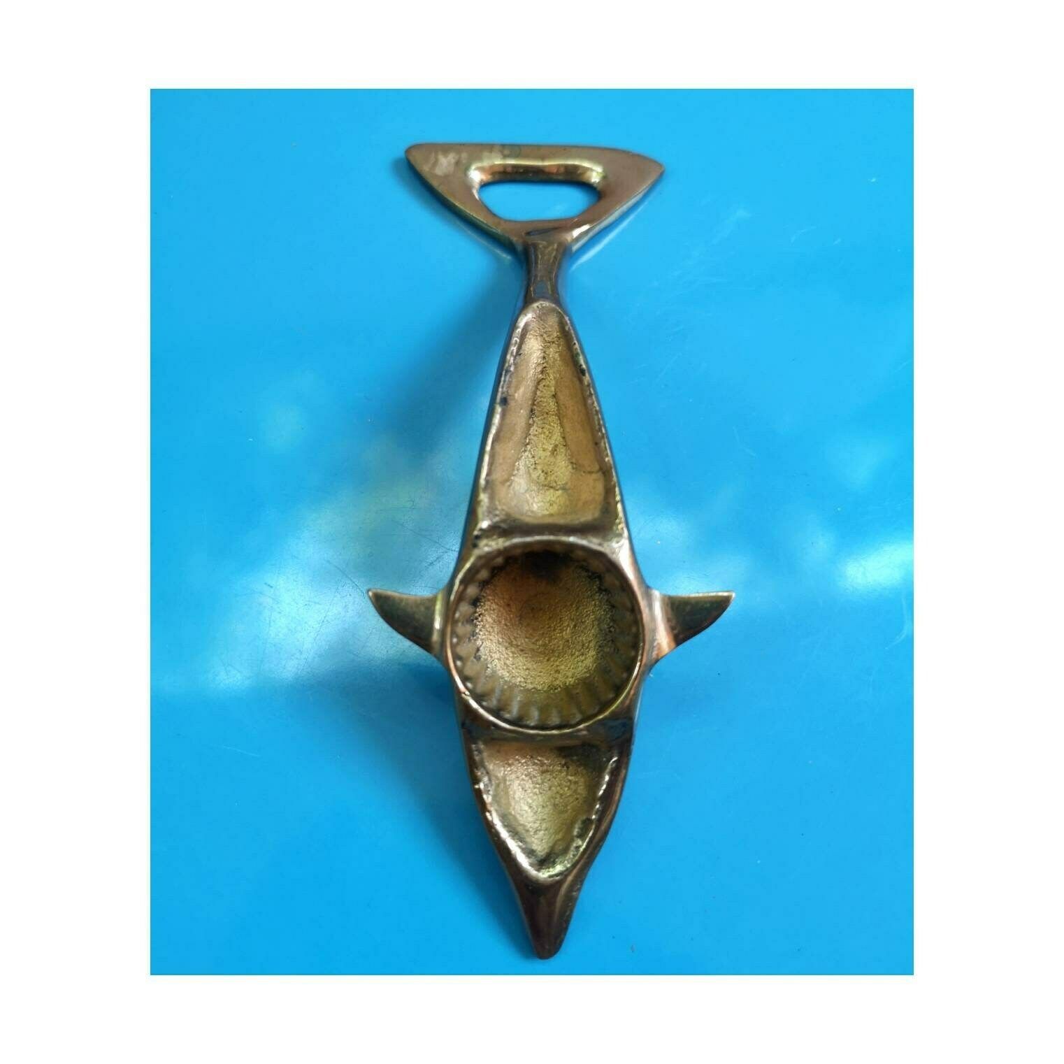 Mid Century Modern Brass Bottle Opener // Dolphin Botrle Opener // Brass Dolphin Figurine // Made In Italy In 1960s photo 65.0