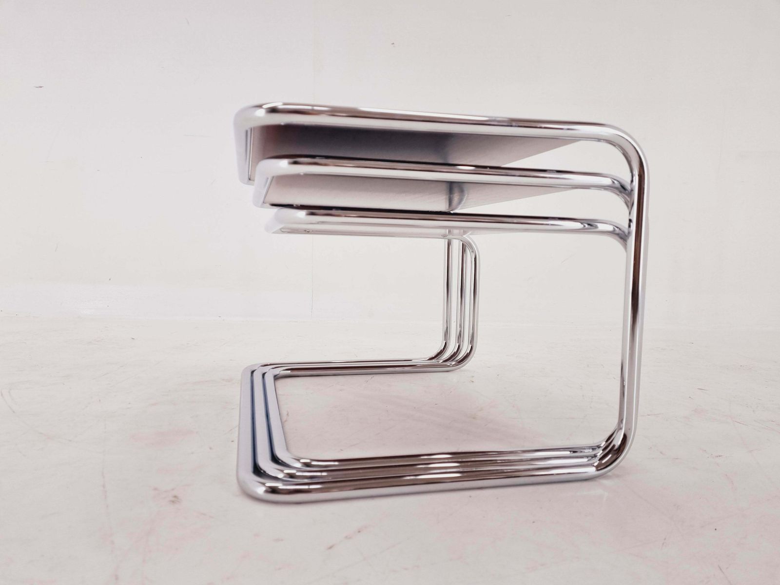 photo for sale Exclusive Rare Midcentury Nesting Tables, Cocobolo Palisandr And Chrome, 1950s.