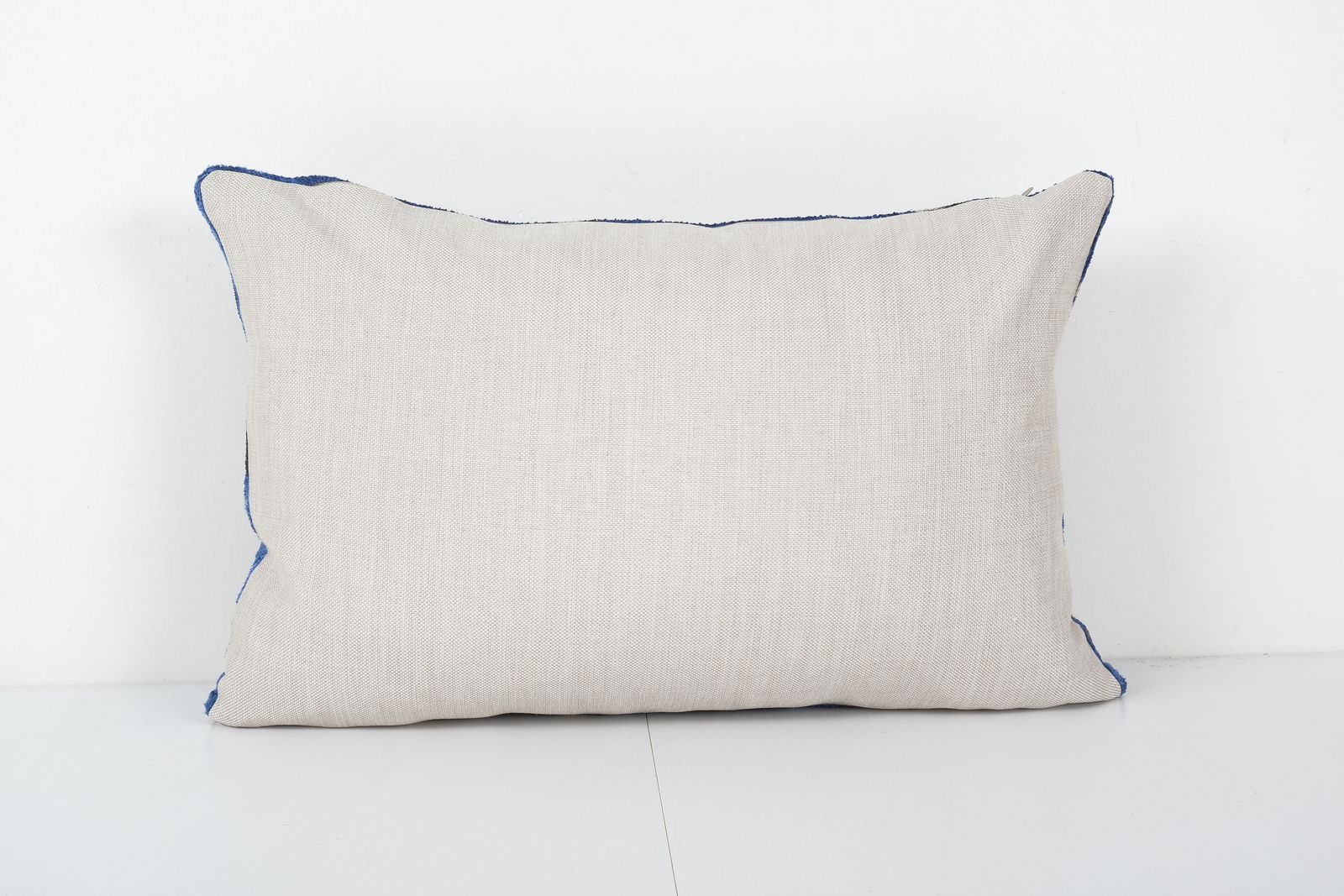 Christmas Gift Pillow, Blue Design Silk Ikat Velvet Pillowcase, Bohemian Cushion Cover 16'' X 24'' photo Textiles