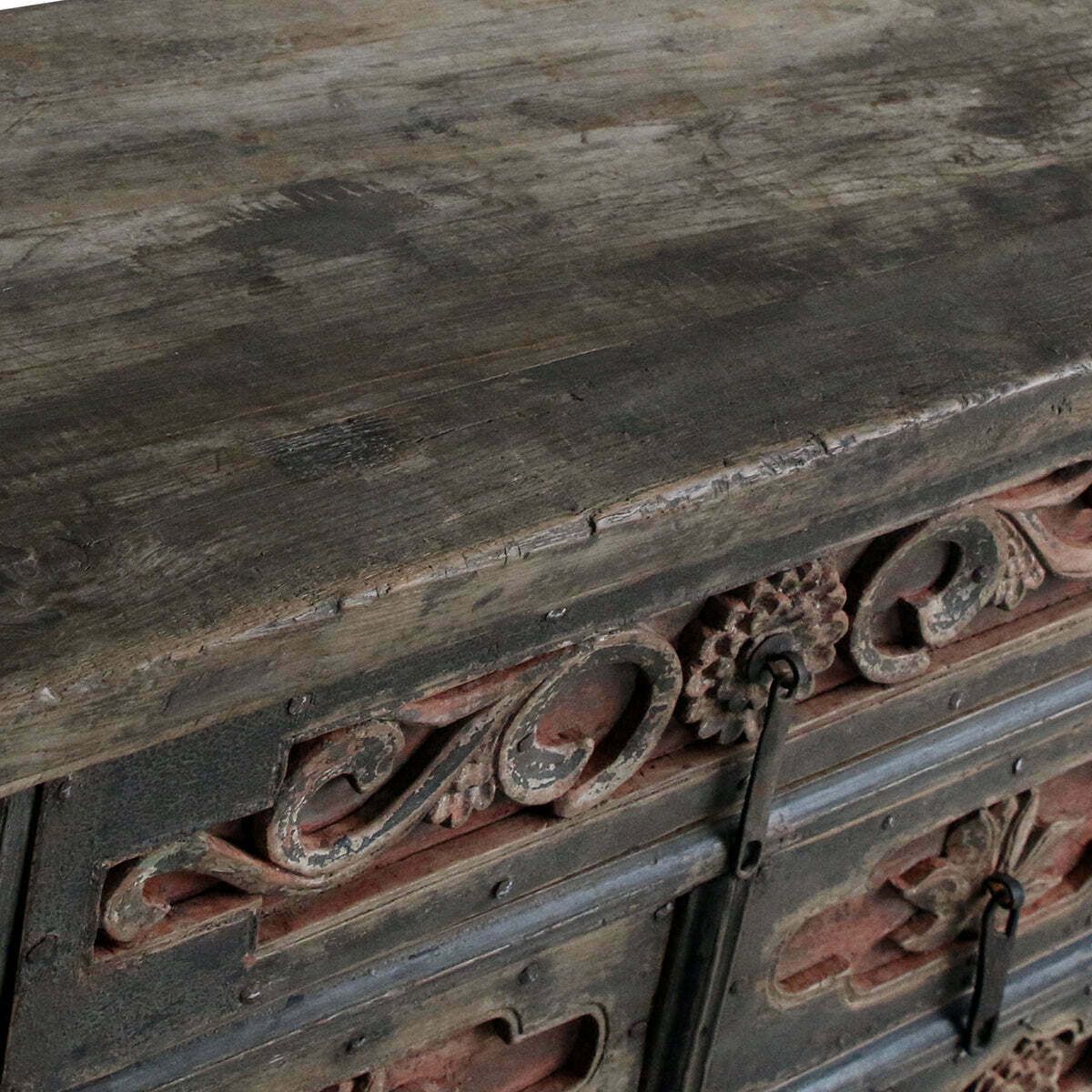 Six Drawer Antique Carved Coffer photo for sale