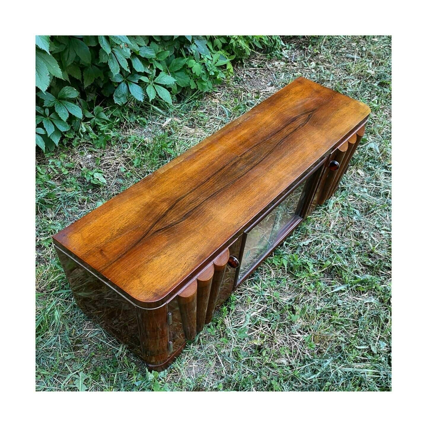 Low Art Deco Cabinet / Small Art Nouveau Credenza / Art Deco Display Cabinet / Antique Low Cabinet / Made In Yugoslavia / Art Deco Console photo Furniture