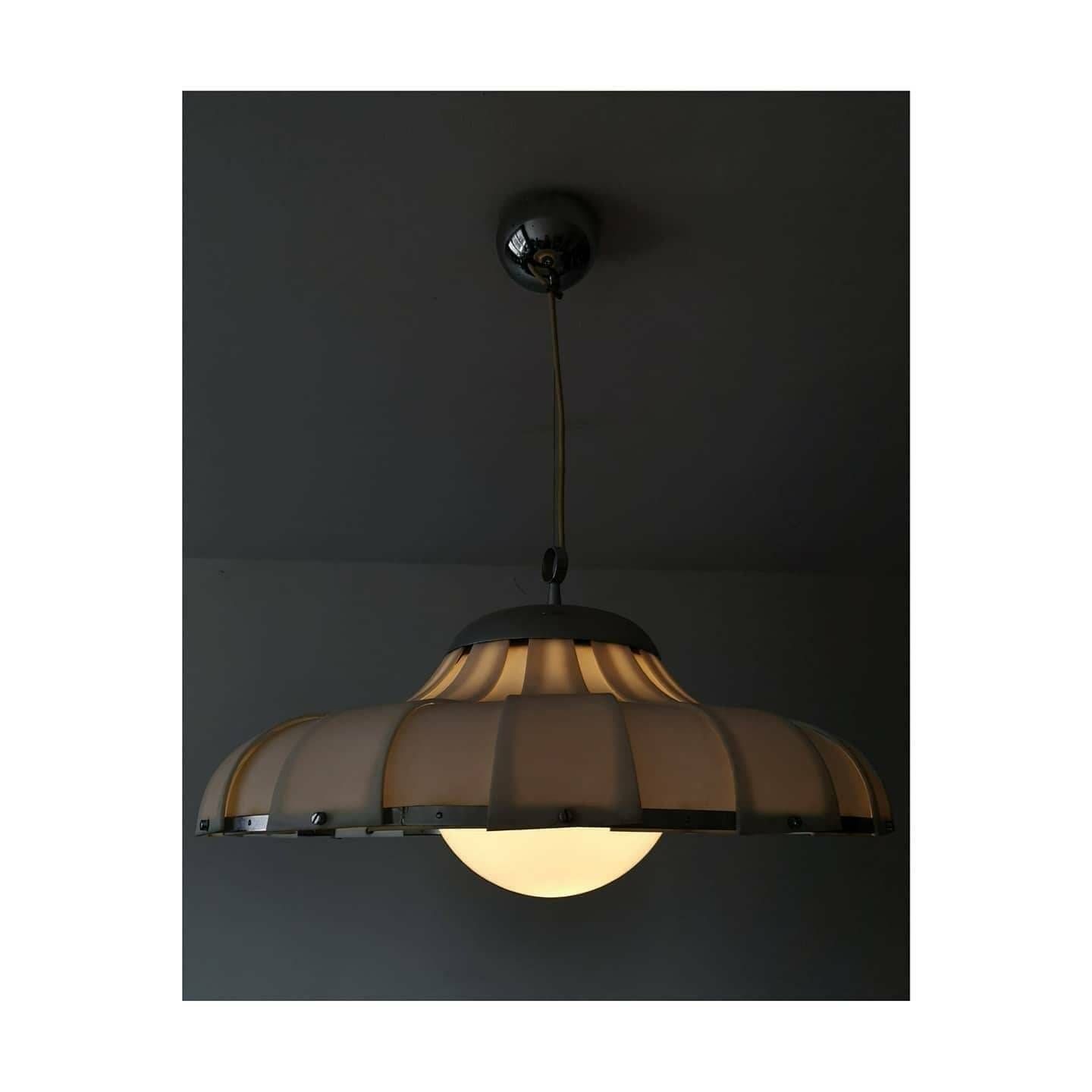 1970s Space Age Pendant Light By Meblo Guzzini Cooperation // Large Space Age Chandelier // Made In Yugoslavia photo furniture