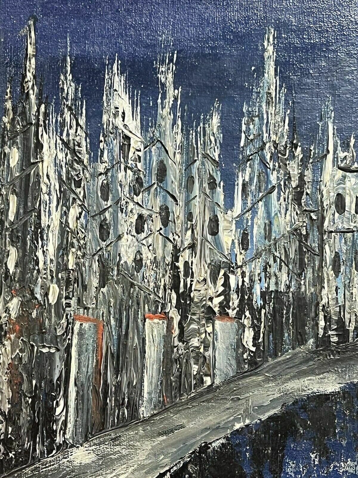 Italian Abstract Impressionist Architectural Night Lit View By P Venditti photo vinterior