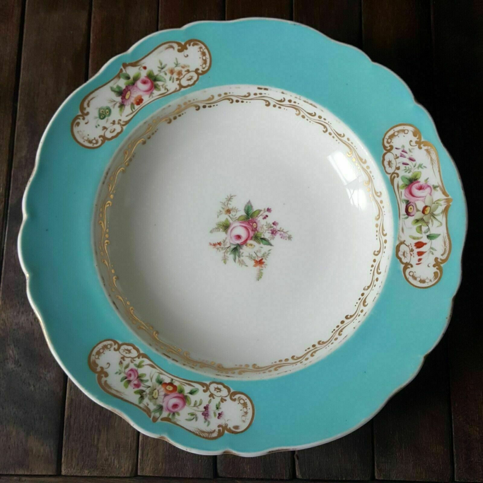 Society Of Arts Rare Coalport Feltspar Antique Turquoise Plate/Dish C1820 photo furniture