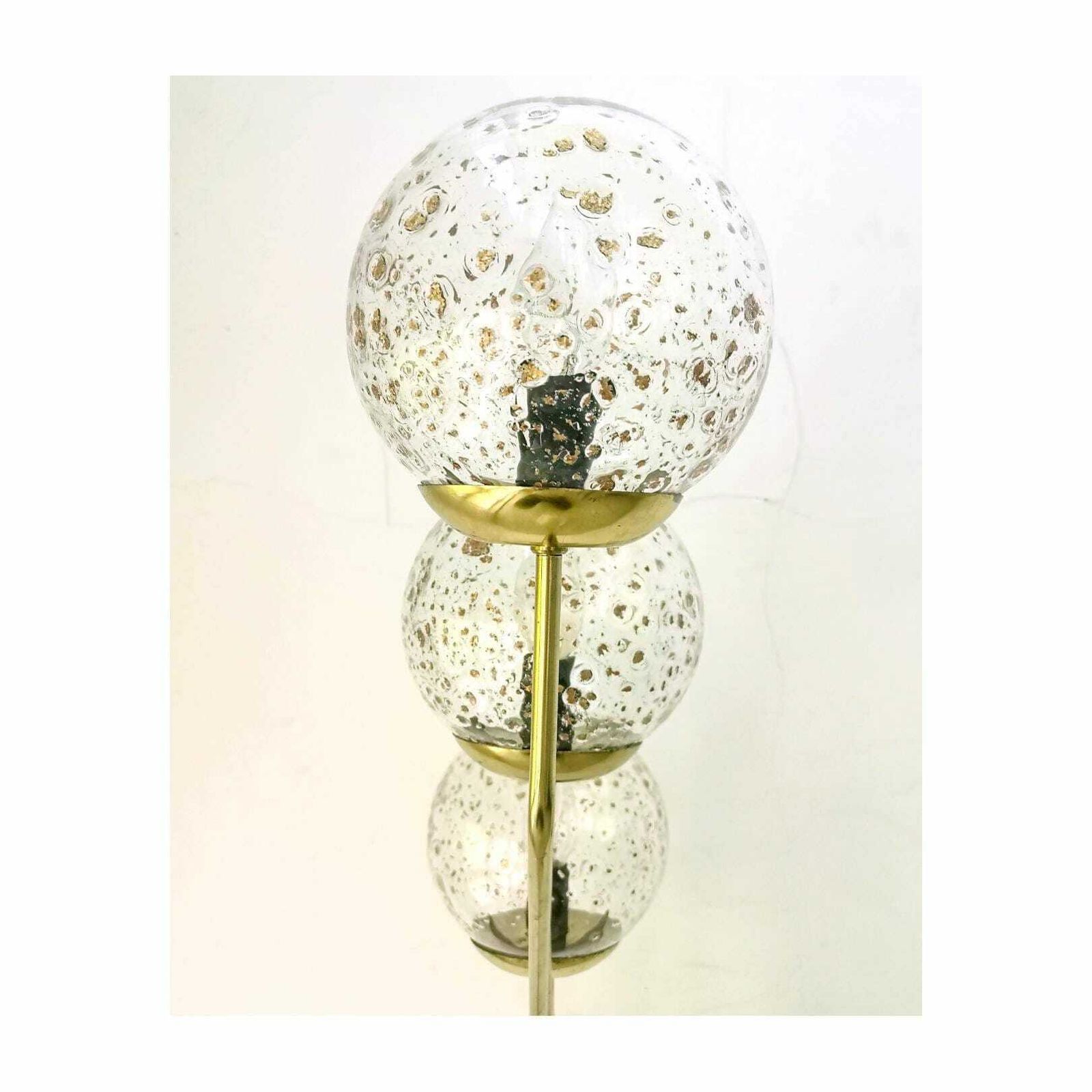 1960s Mid Century Modern Floor Lamp In White And Gold // Vintage Tall Floor Lamp With 3 Semi Adjustable Glass Balls // Made In Italy photo vinterior