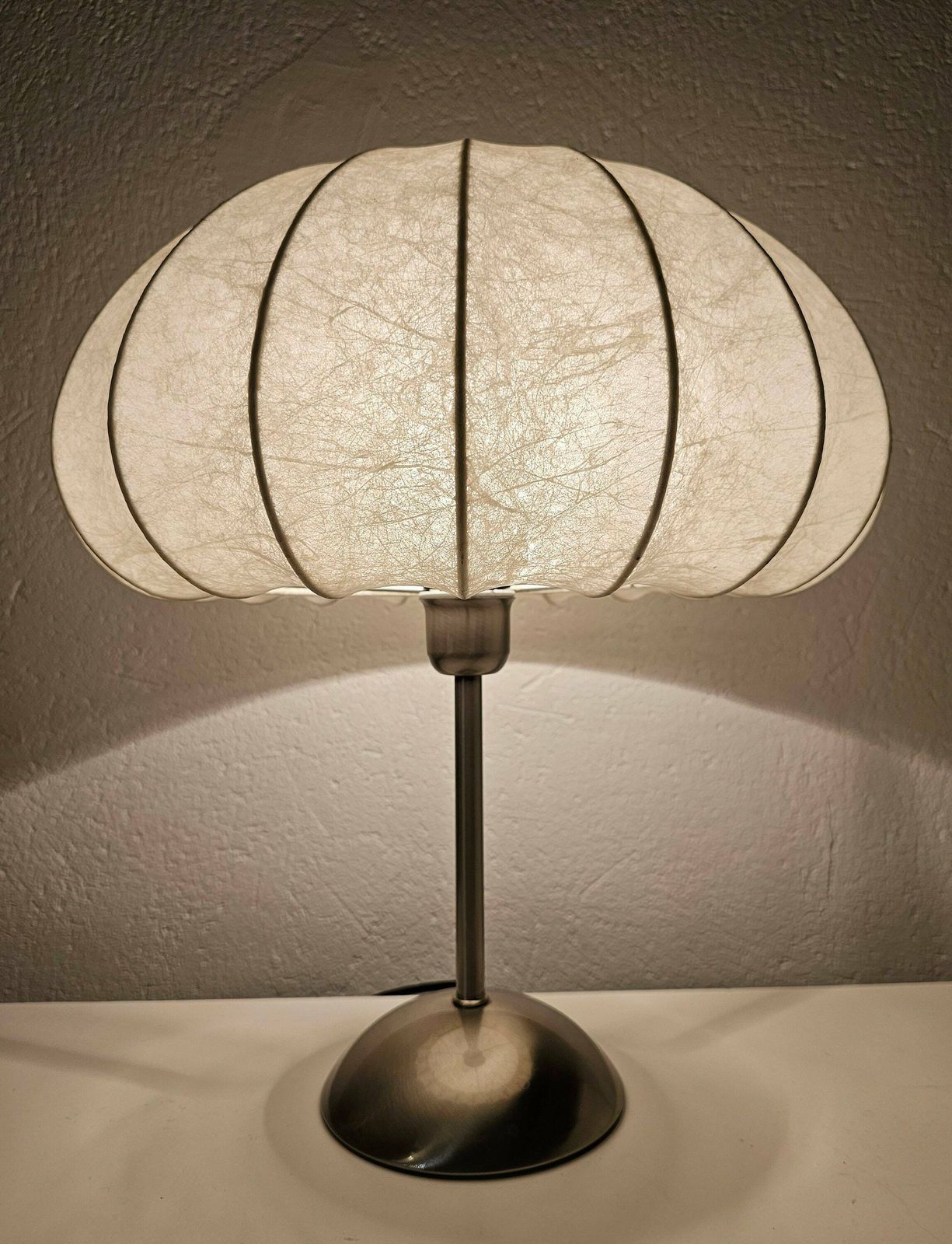 Mid Century Modern Cocoon Table Lamp In Style Of Castiglioni With Touch Sensor For 3 Levels Of Light Intensity Made In Italy In 1970s photo furniture