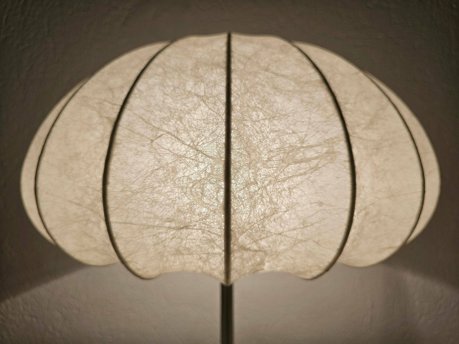 Mid Century Modern Cocoon Table Lamp In Style Of Castiglioni With Touch Sensor For 3 Levels Of Light Intensity Made In Italy In 1970s photo for sale