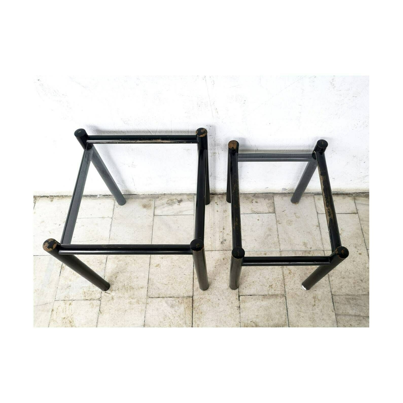 1970s Set Of Two Side Table // Vintage Wooden Tables With The Glass Top // Mid Century Modern Coffee Nesting Tables // Made In Yugoslavia photo vintage