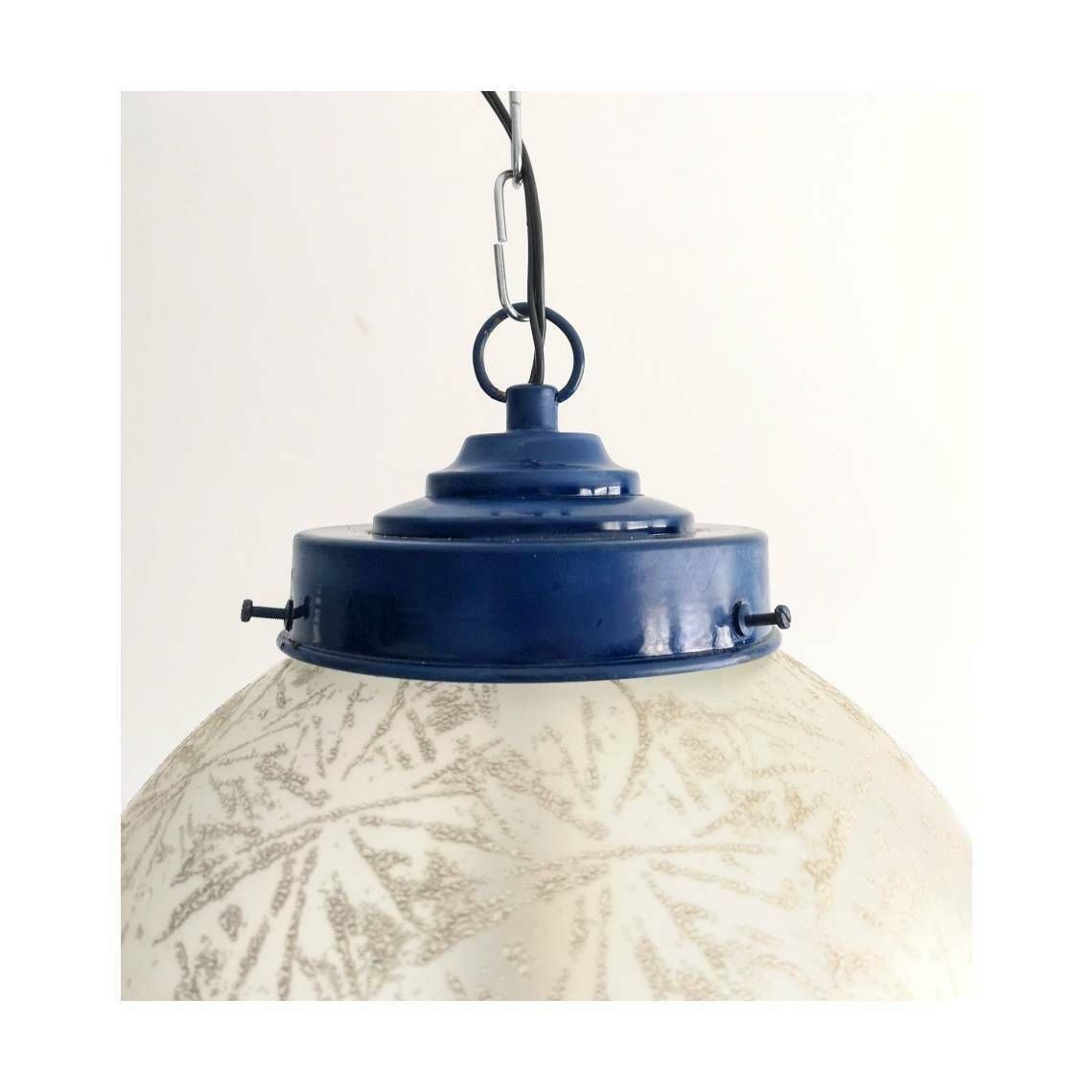 1970s Frosted Glass Light Pendant // Vintage Ice Glass Hanging Lamp // Mid Century Hanging Lamp, Made In Yugoslavia photo vintage