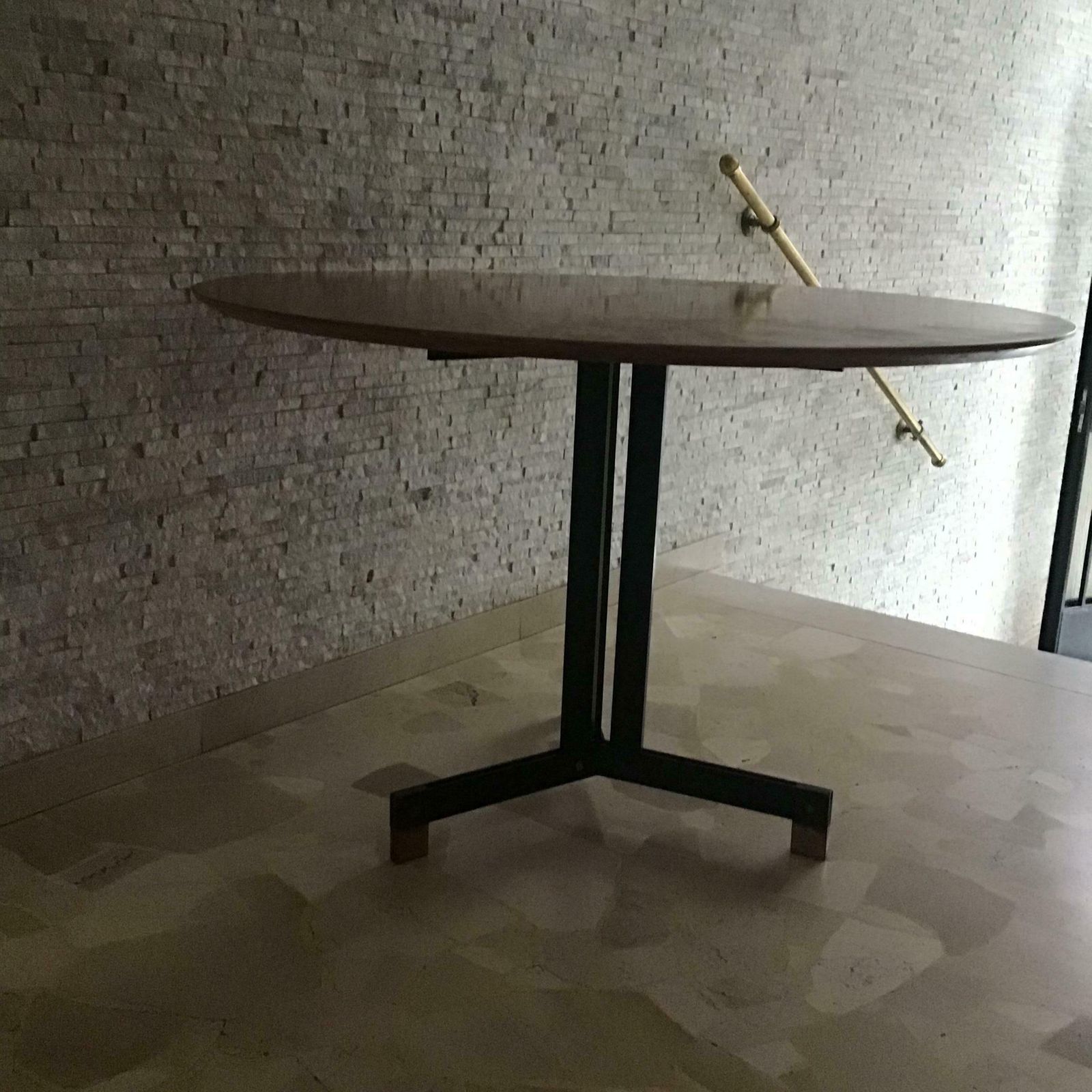 Ignazio Gardella Dining Table Brass Iron Wood, 1950, Italy photo 10554.0
