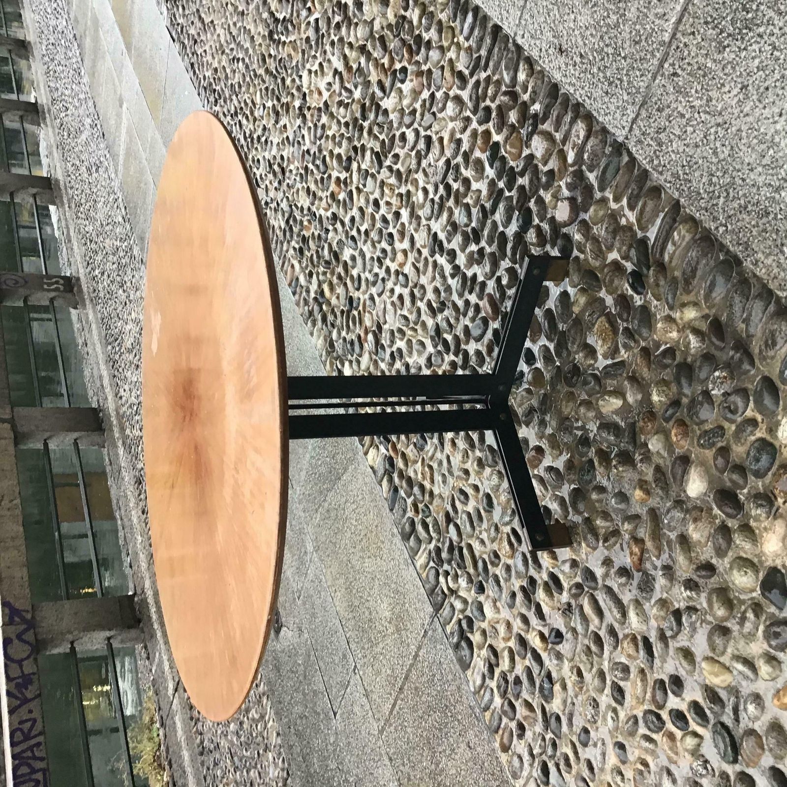 photo vinterior Ignazio Gardella Dining Table Brass Iron Wood, 1950, Italy